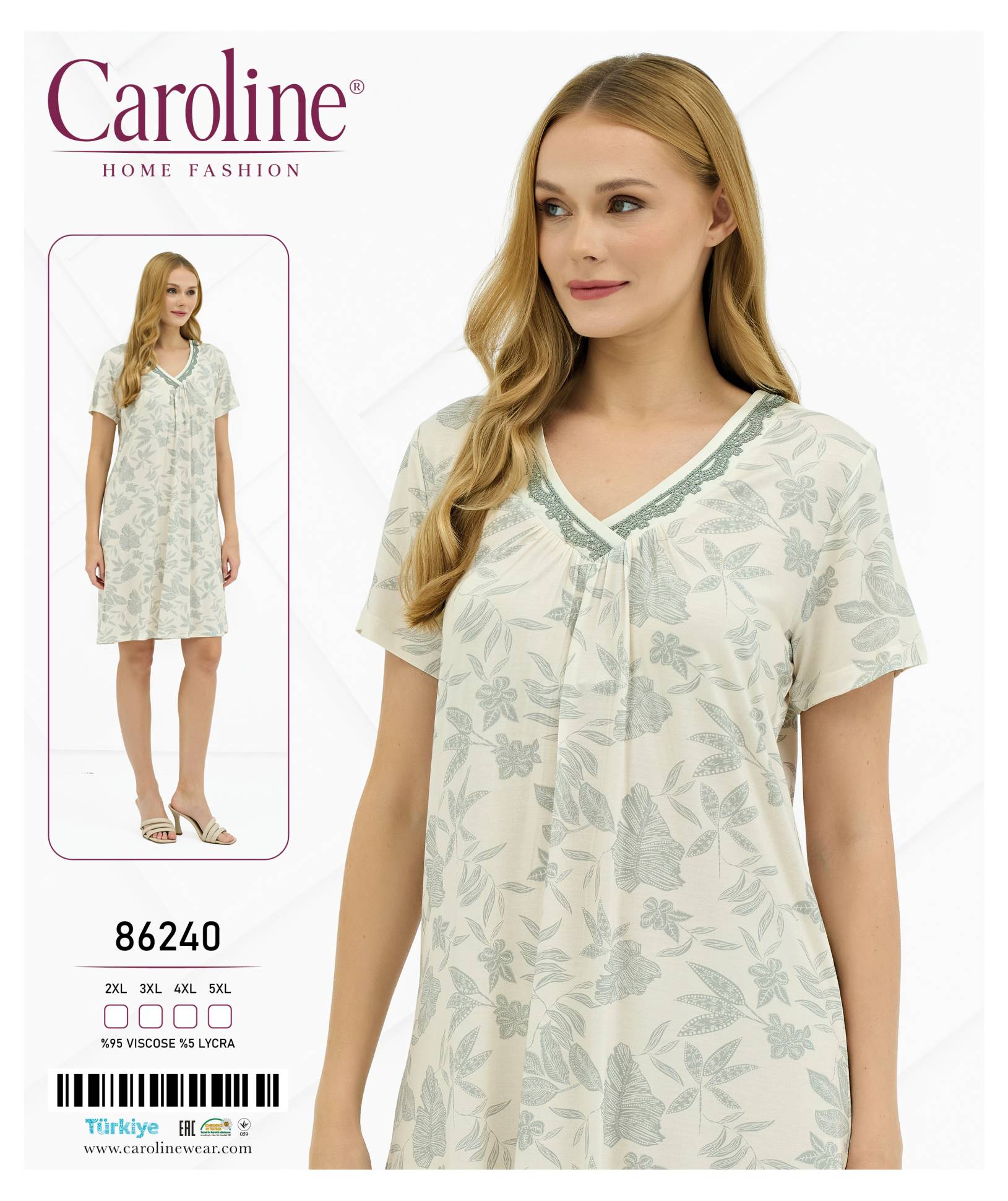 Caroline 86240 ночная рубашка 2XL, 3XL, 4XL, 5XL