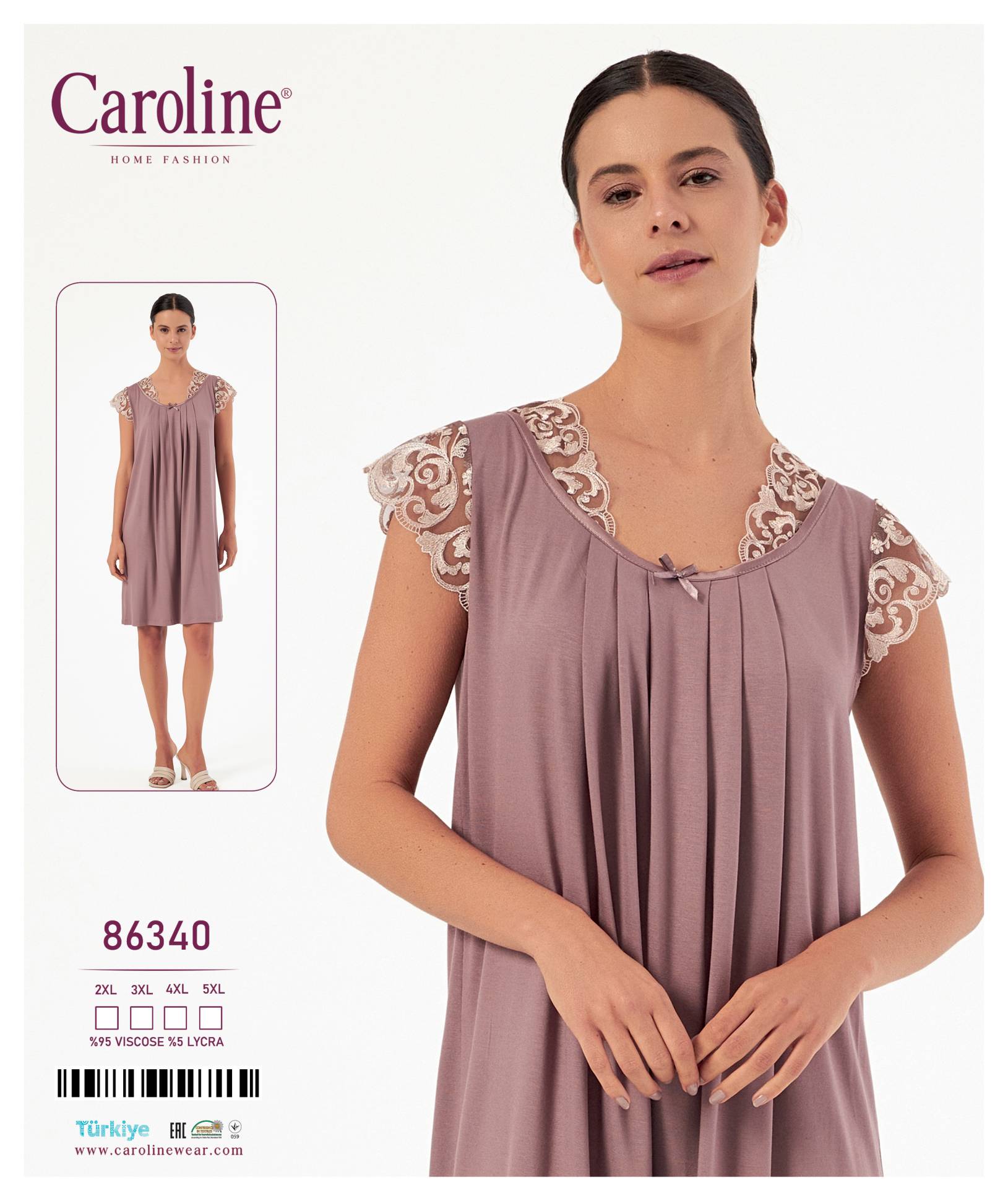 Caroline 86340 ночная рубашка 2XL, 3XL, 4XL, 5XL