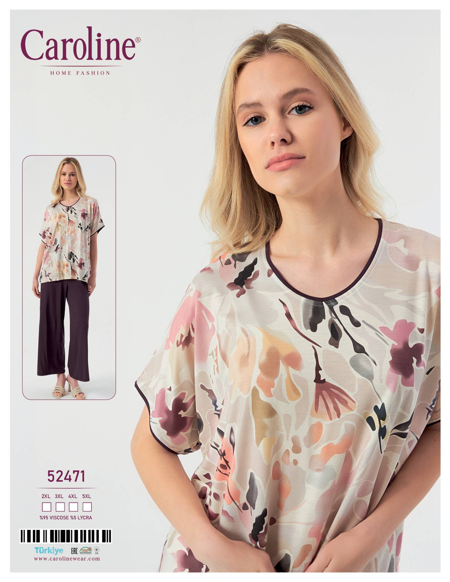 Caroline 52471 пижама 2XL, 3XL, 4XL, 5XL