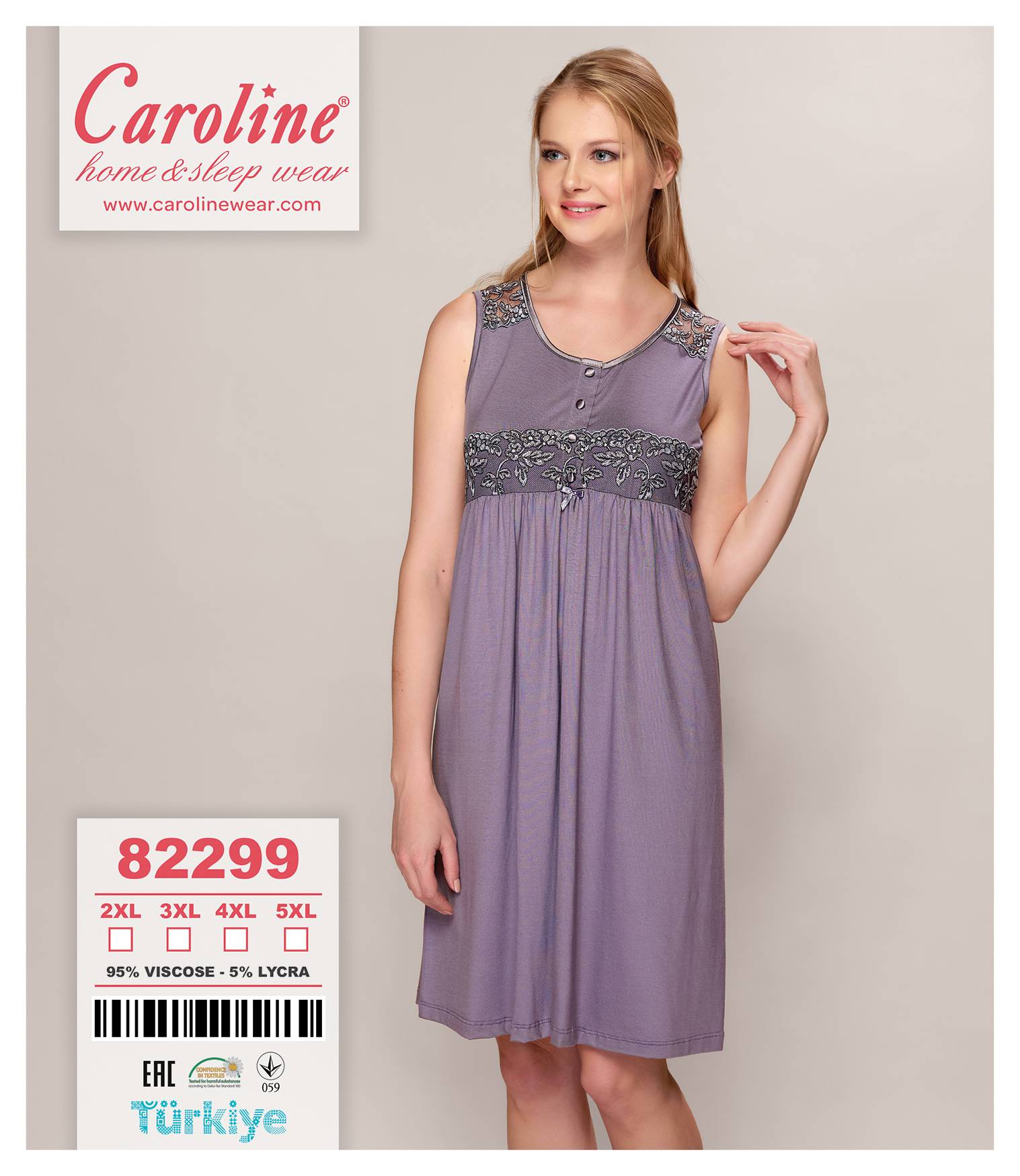 Caroline 82299 ночная рубашка 3XL