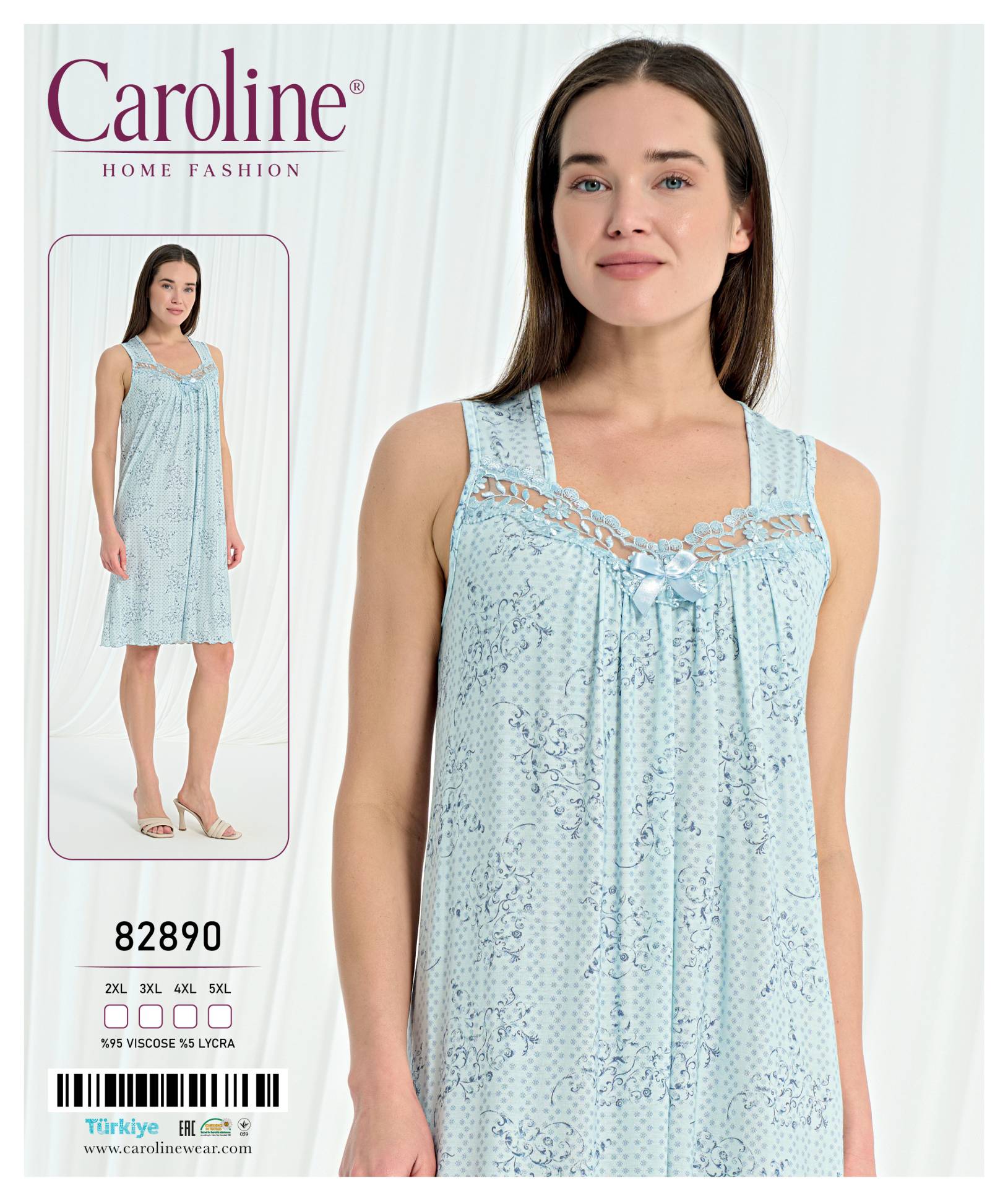 Caroline 82890 ночная рубашка 2XL, 3XL, 4XL, 5XL