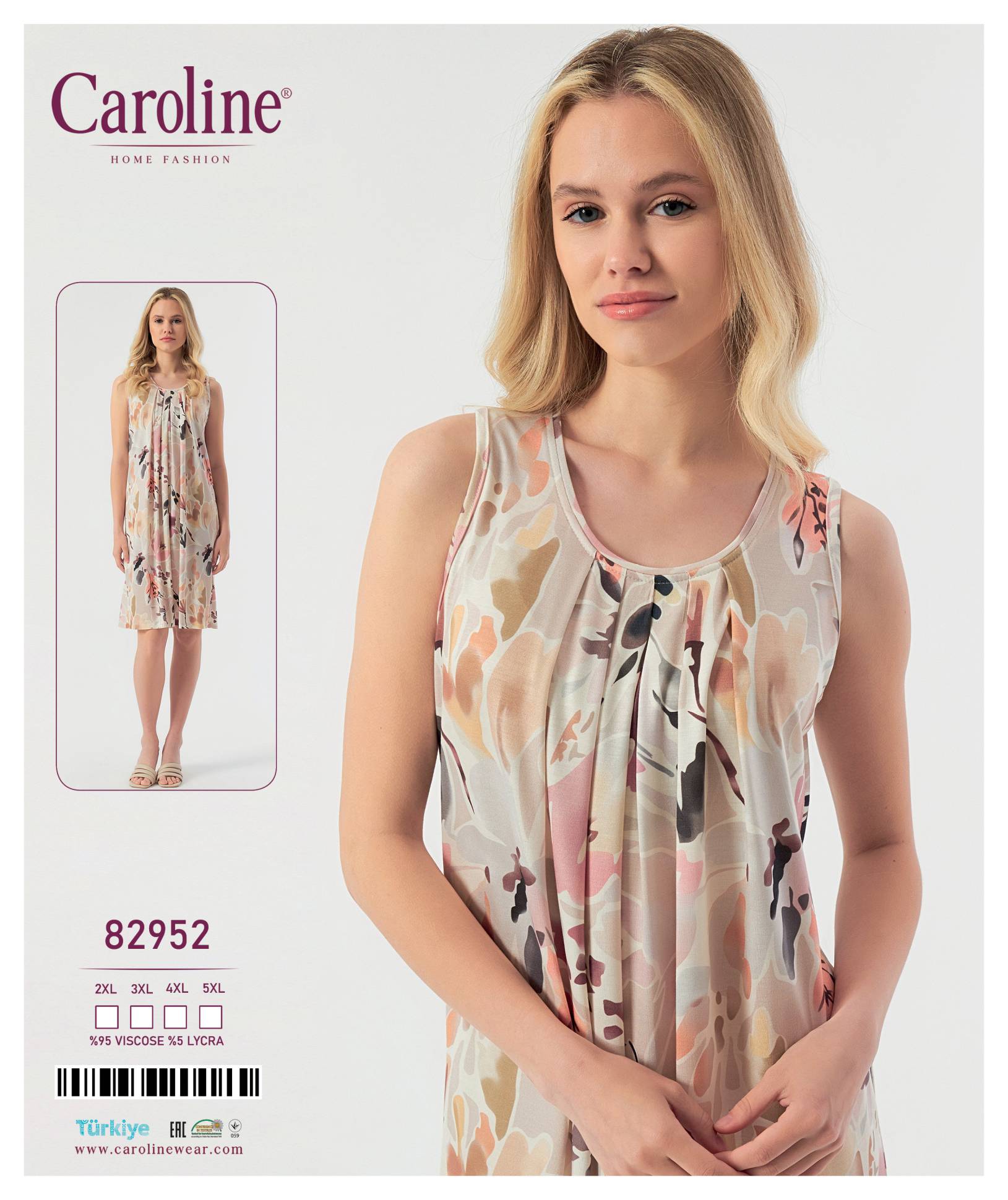 Caroline 82952 ночная рубашка 2XL, 3XL, 4XL, 5XL