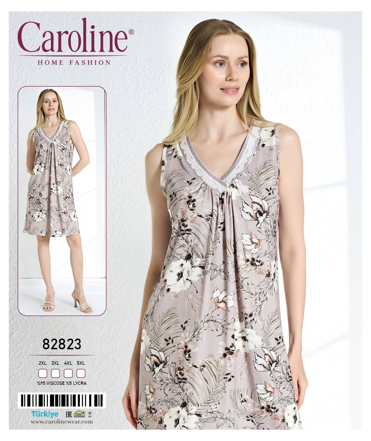 Caroline 82823 ночная рубашка 2XL, 3XL, 4XL, 5XL