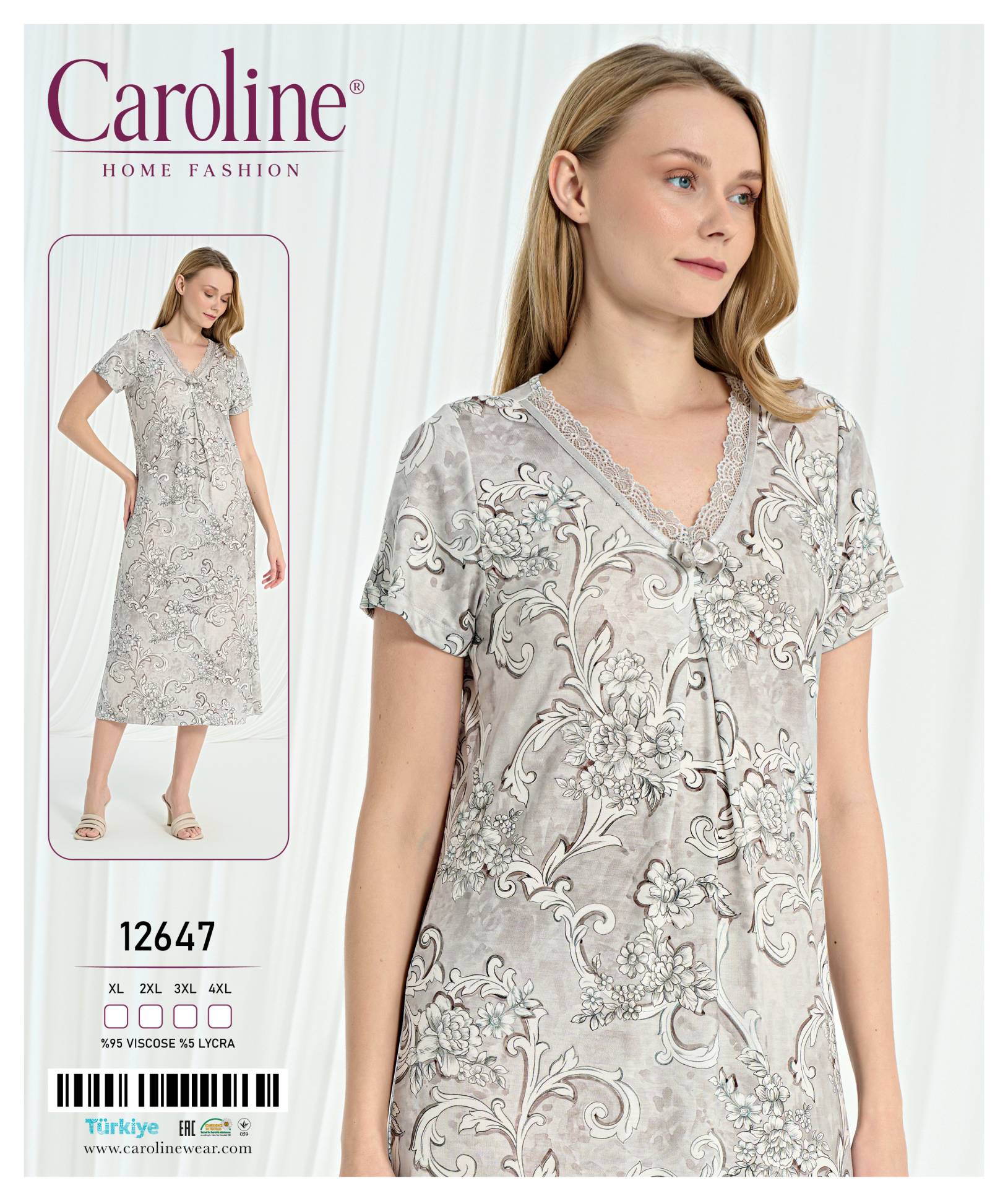 Caroline 12647 ночная рубашка XL, 2XL, 3XL, 4XL