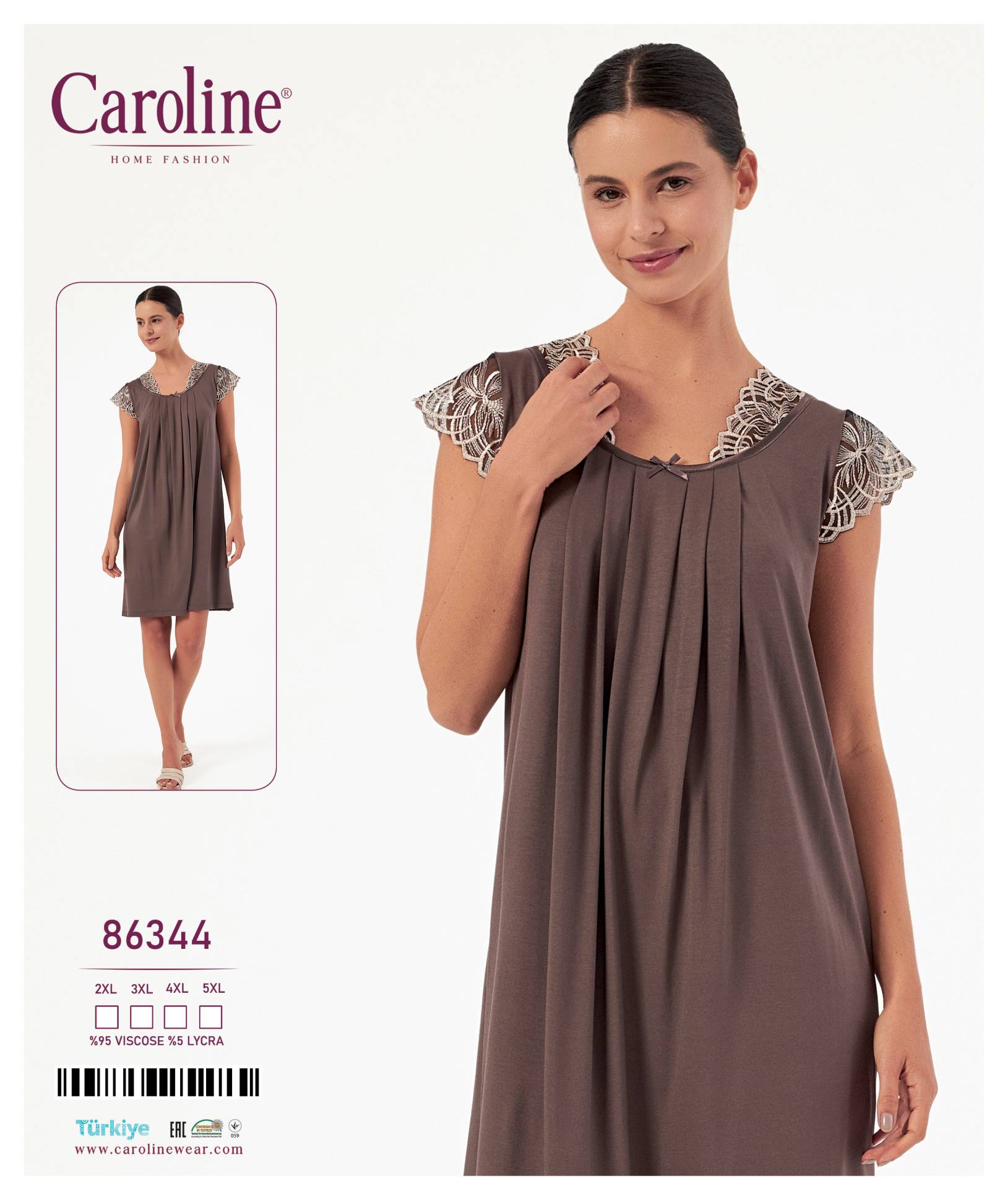 Caroline 86344 ночная рубашка 2XL, 3XL, 4XL, 5XL