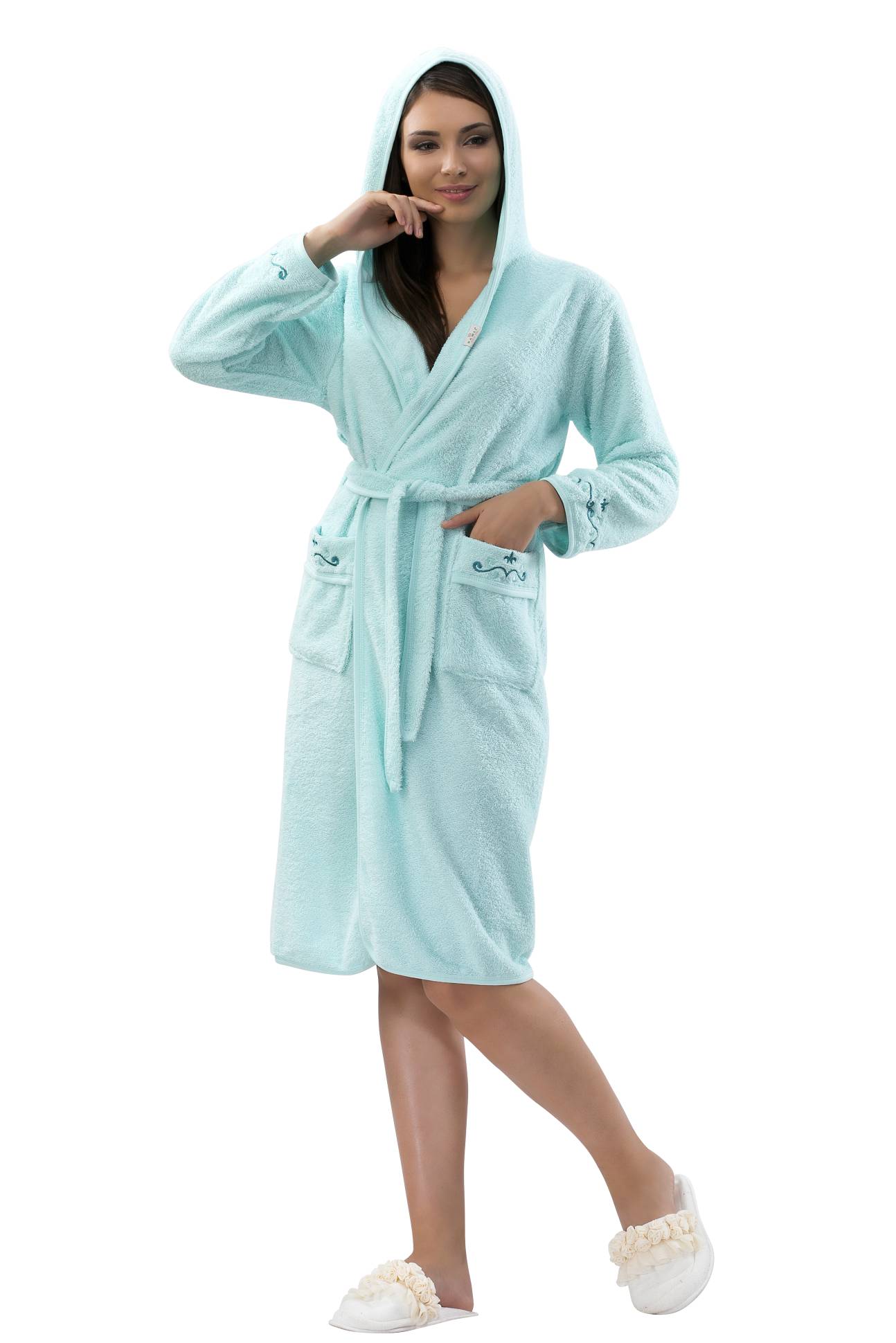 Ramel 431 халат женский с вышивкой S