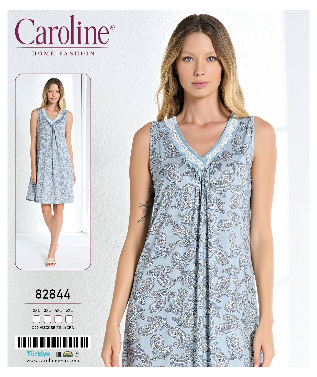 Caroline 82844 ночная рубашка 2XL, 3XL, 4XL, 5XL