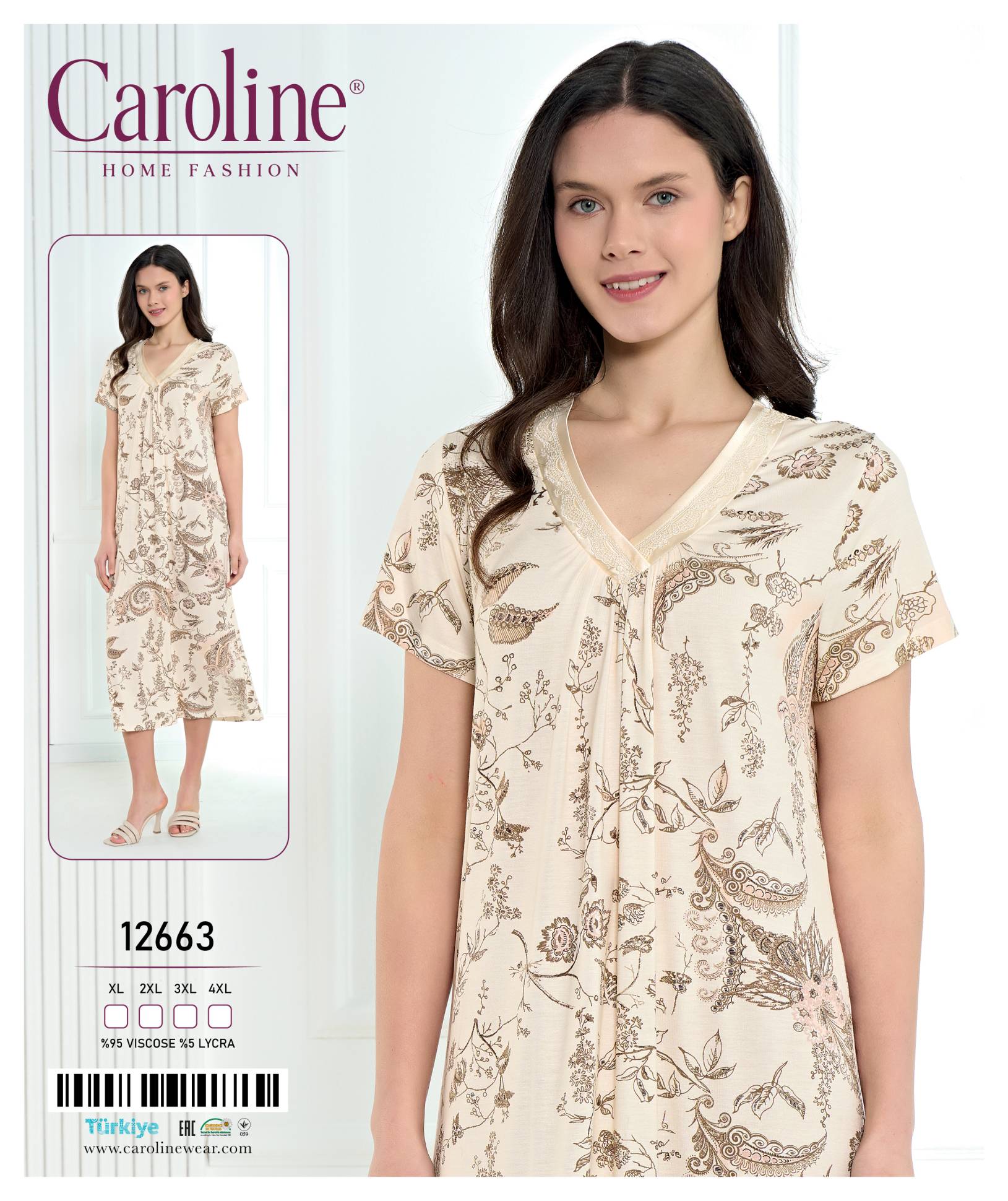Caroline 12663 ночная рубашка XL, 2XL, 3XL, 4XL
