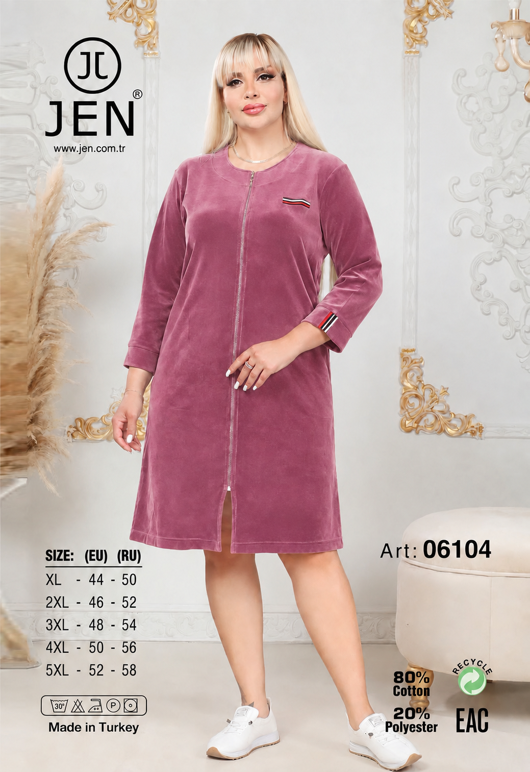 Jen 06104 халат XL, 2XL, 3XL, 4XL, 5XL