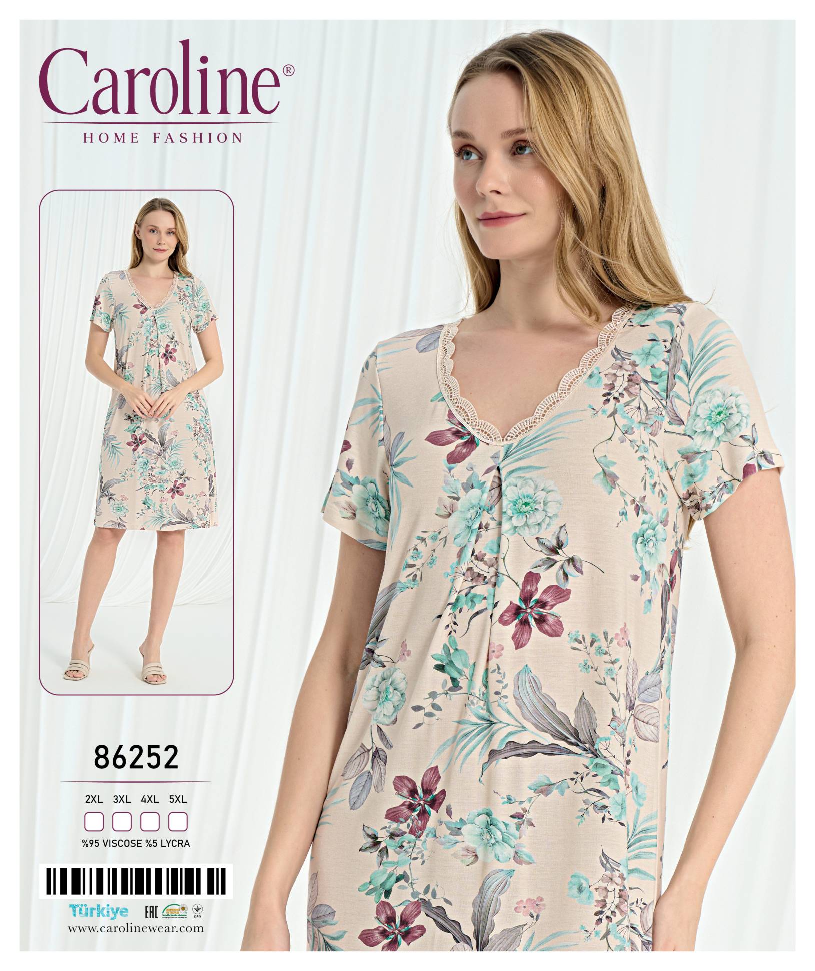 Caroline 86252 ночная рубашка 2XL, 3XL, 4XL, 5XL