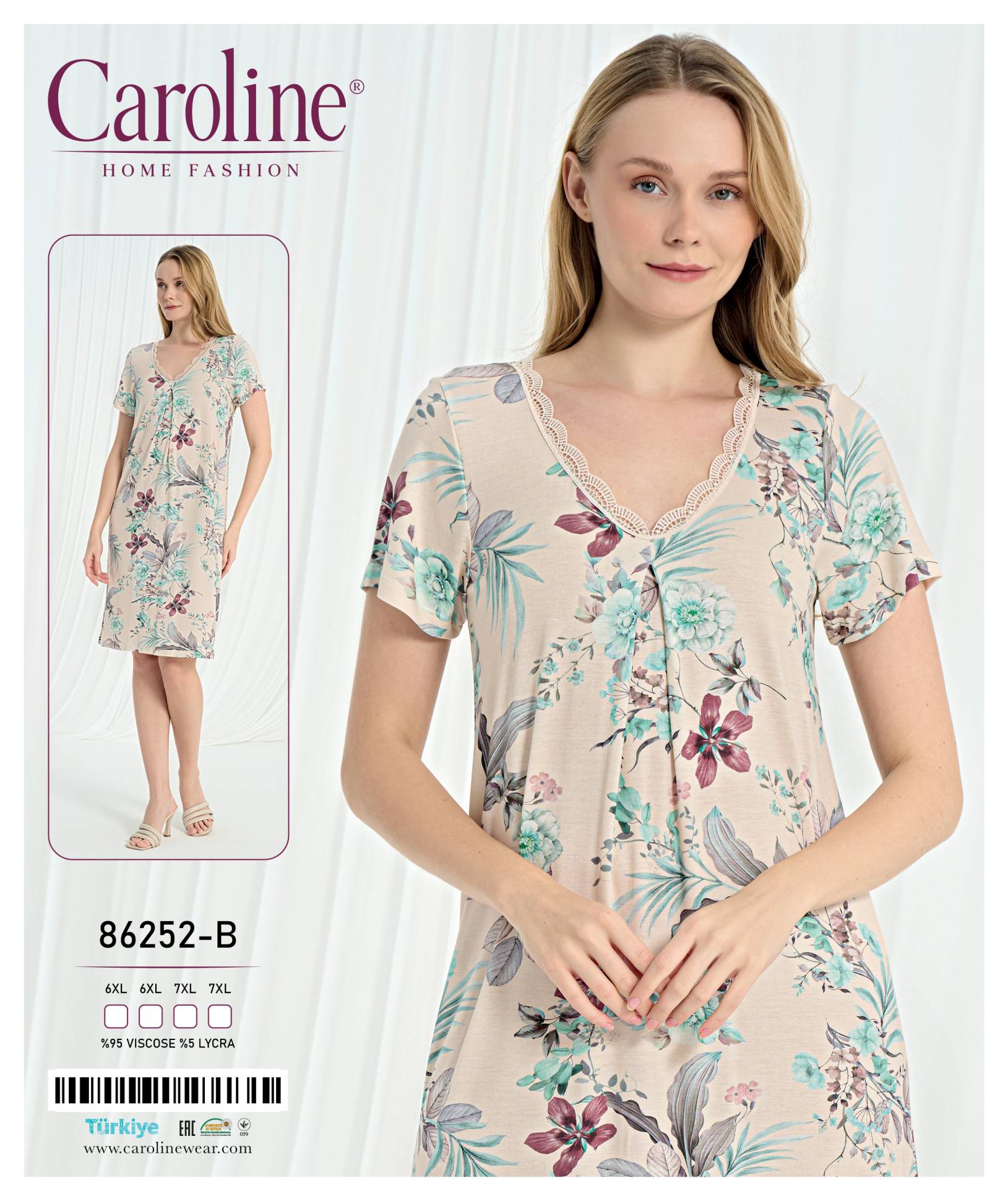 Caroline 86252-B ночная рубашка 6XL, 7XL