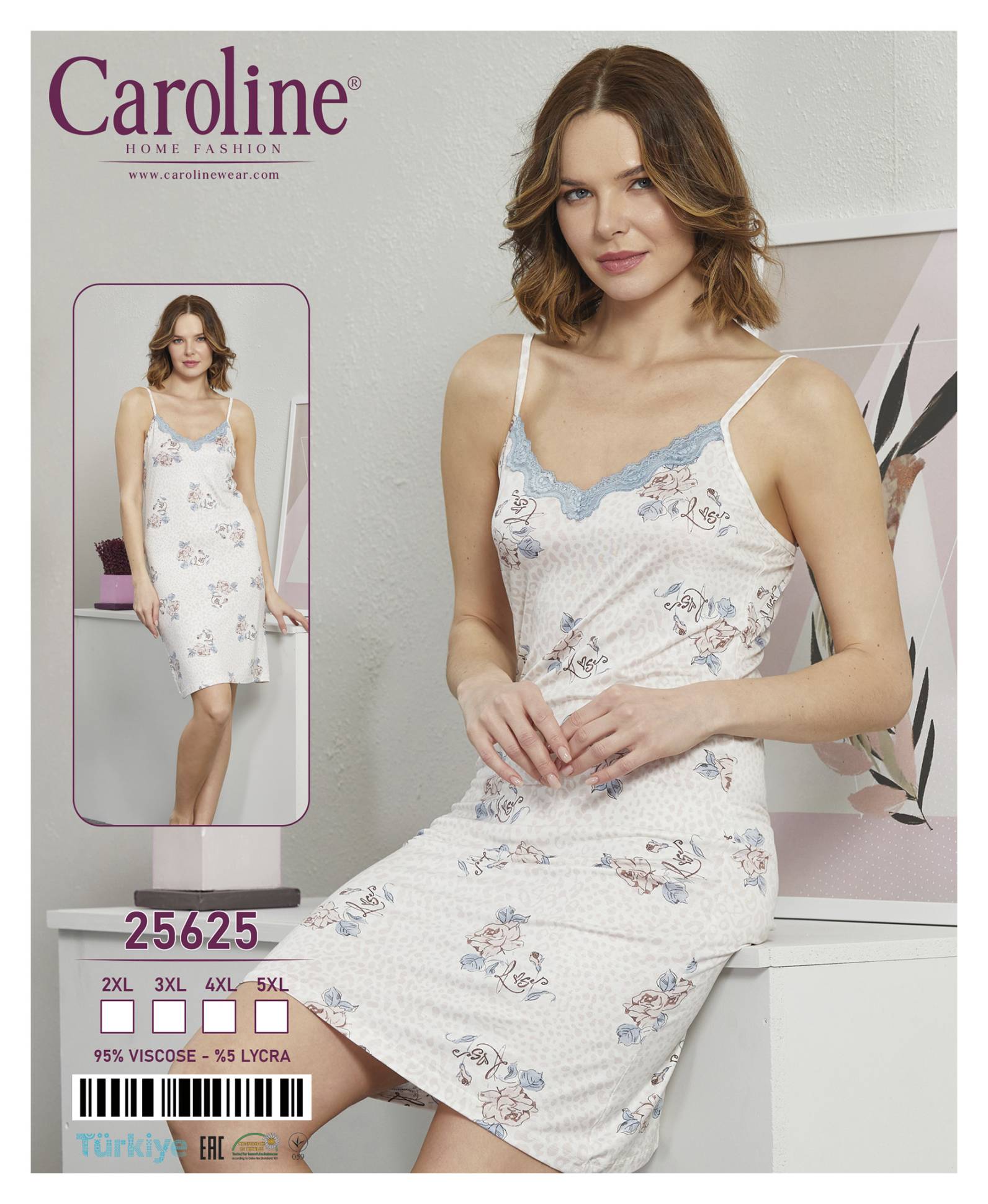 Caroline 25625 ночная рубашка 4XL