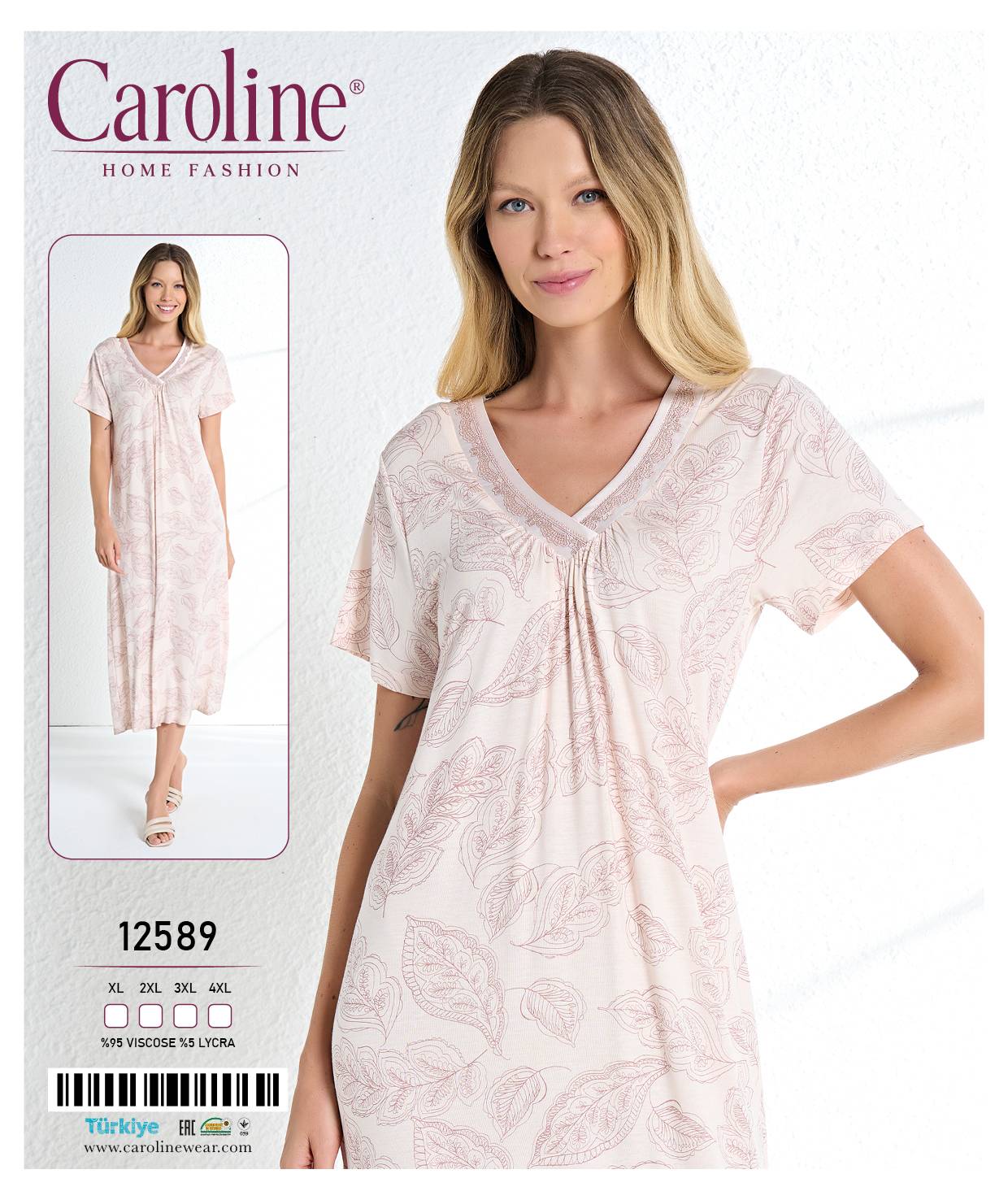 Caroline 12589 ночная рубашка XL, 2XL, 3XL, 4XL