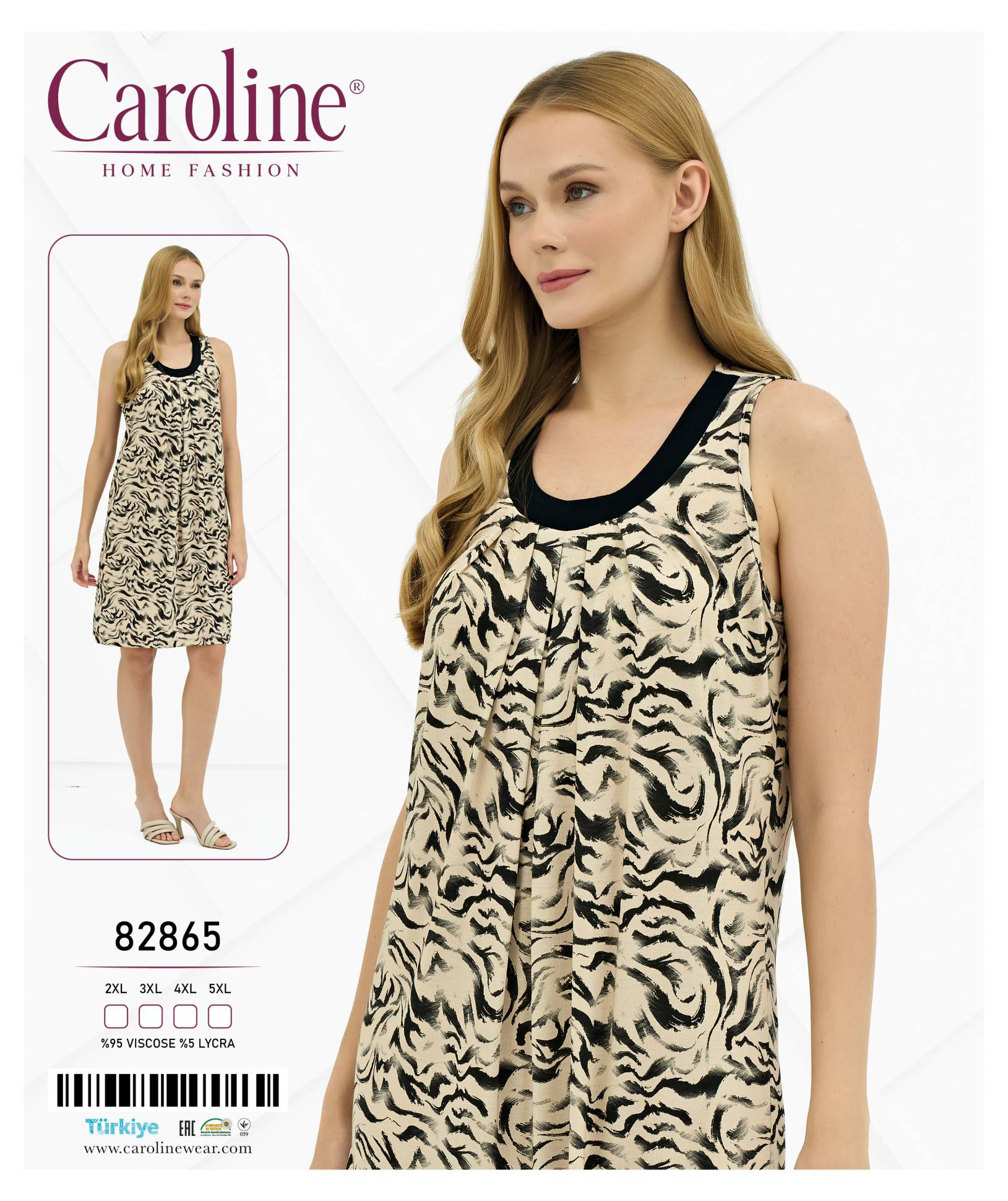 Caroline 82865 ночная рубашка 2XL, 3XL, 4XL, 5XL