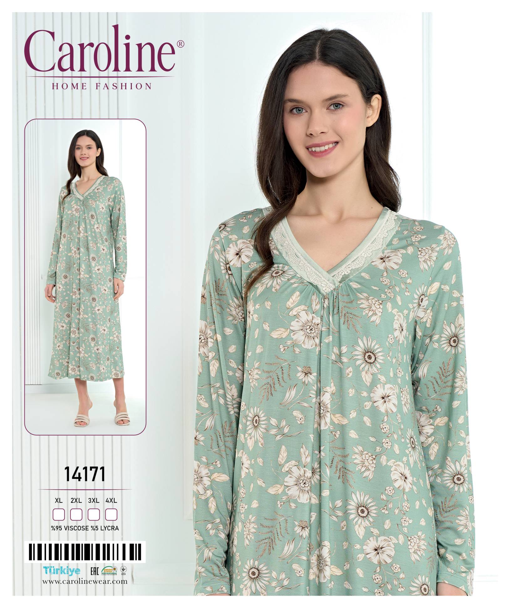 Caroline 14171 ночная рубашка 2XL, 3XL, 4XL