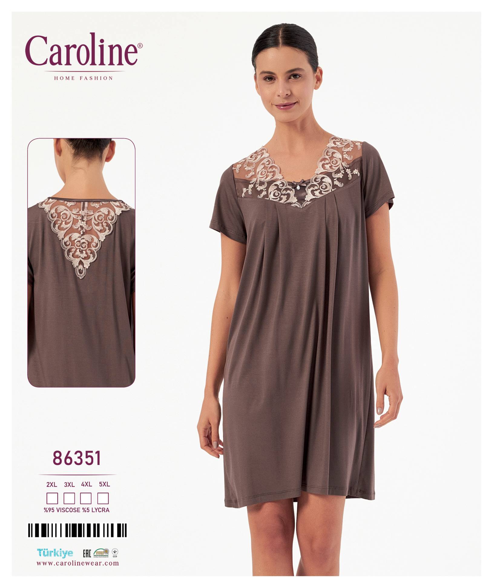 Caroline 86351 ночная рубашка 2XL, 3XL, 4XL, 5XL