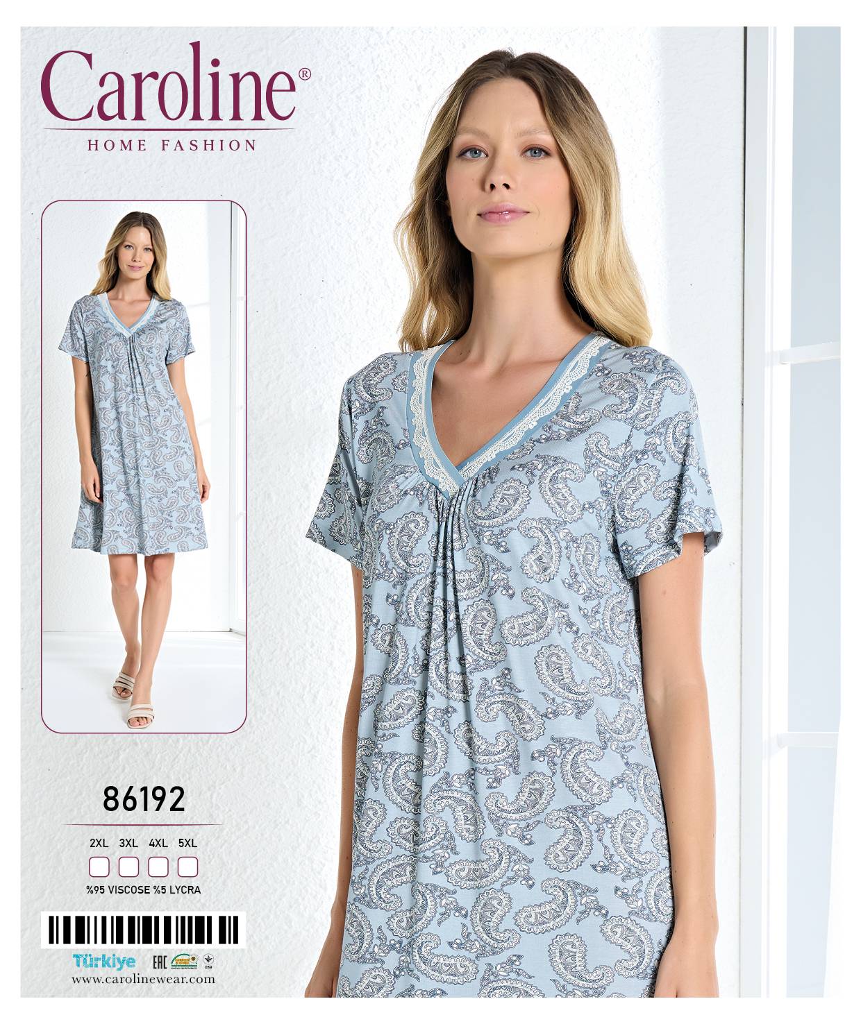 Caroline 86192 ночная рубашка 2XL, 3XL, 4XL, 5XL