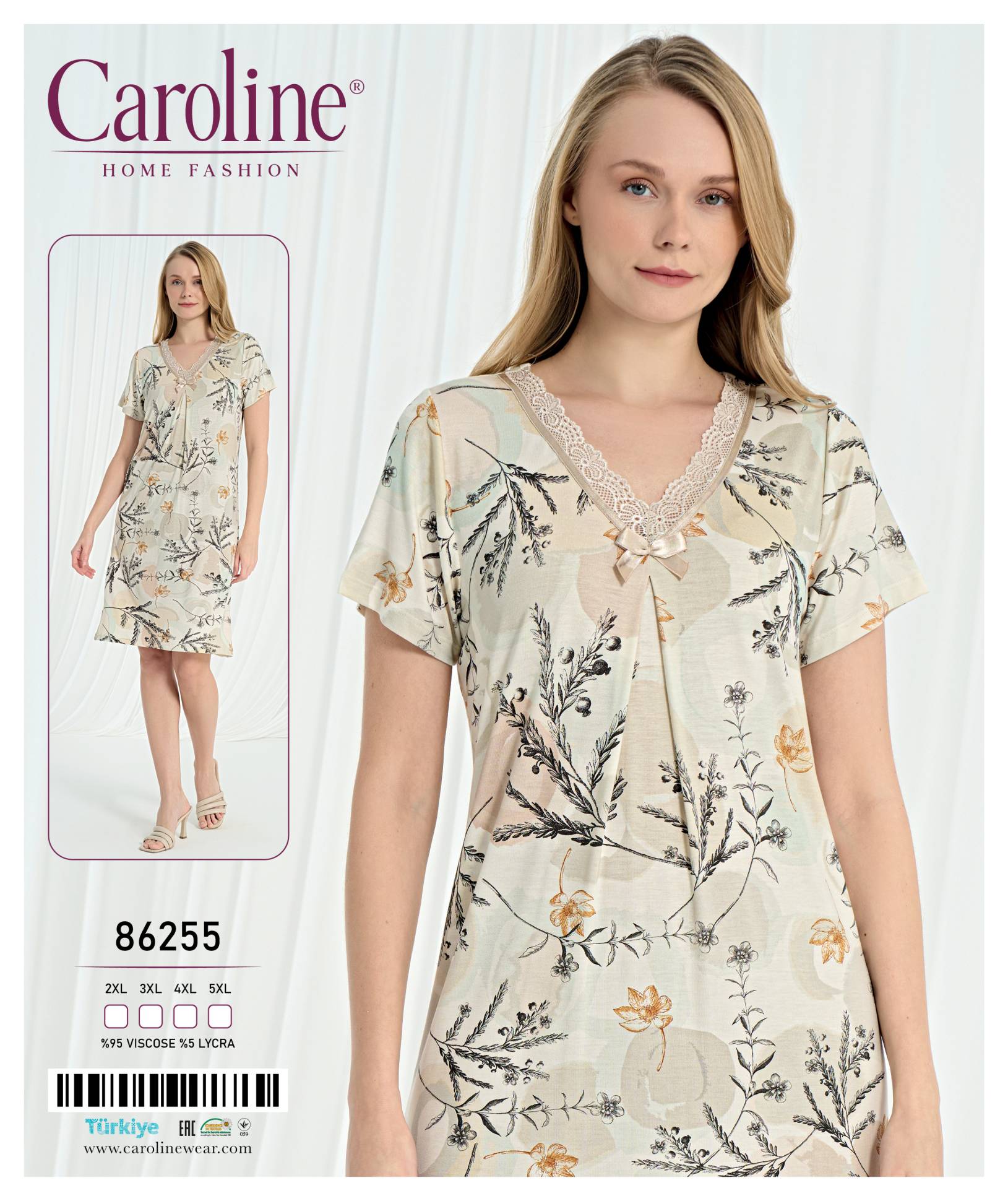 Caroline 86255 ночная рубашка 2XL, 3XL, 4XL, 5XL