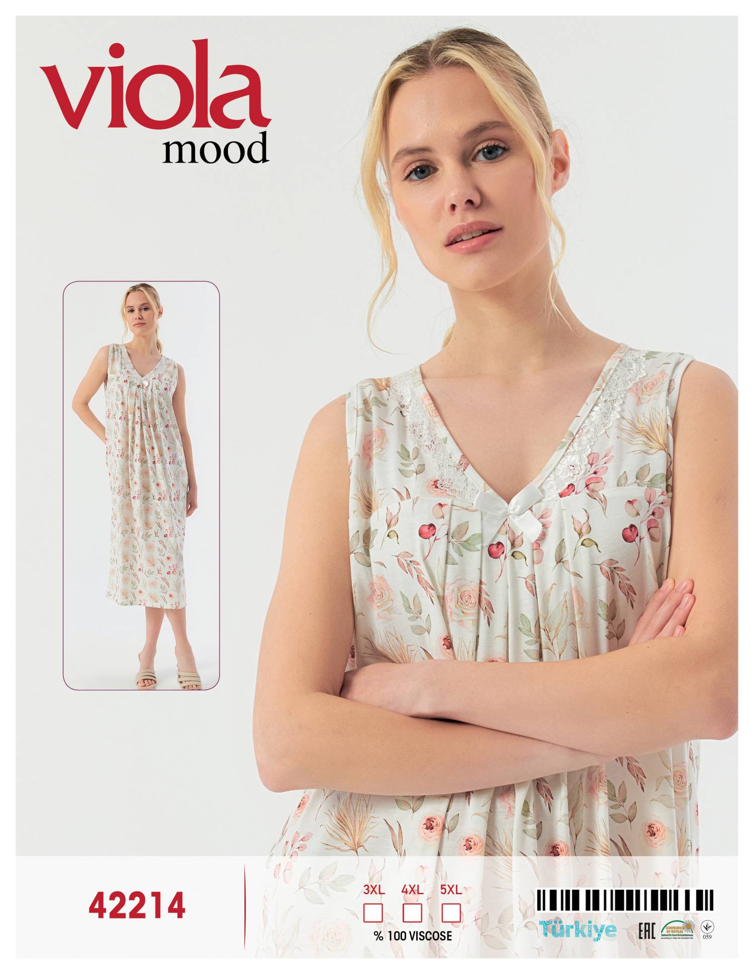 Viola 42214 ночная рубашка 4XL, 5XL