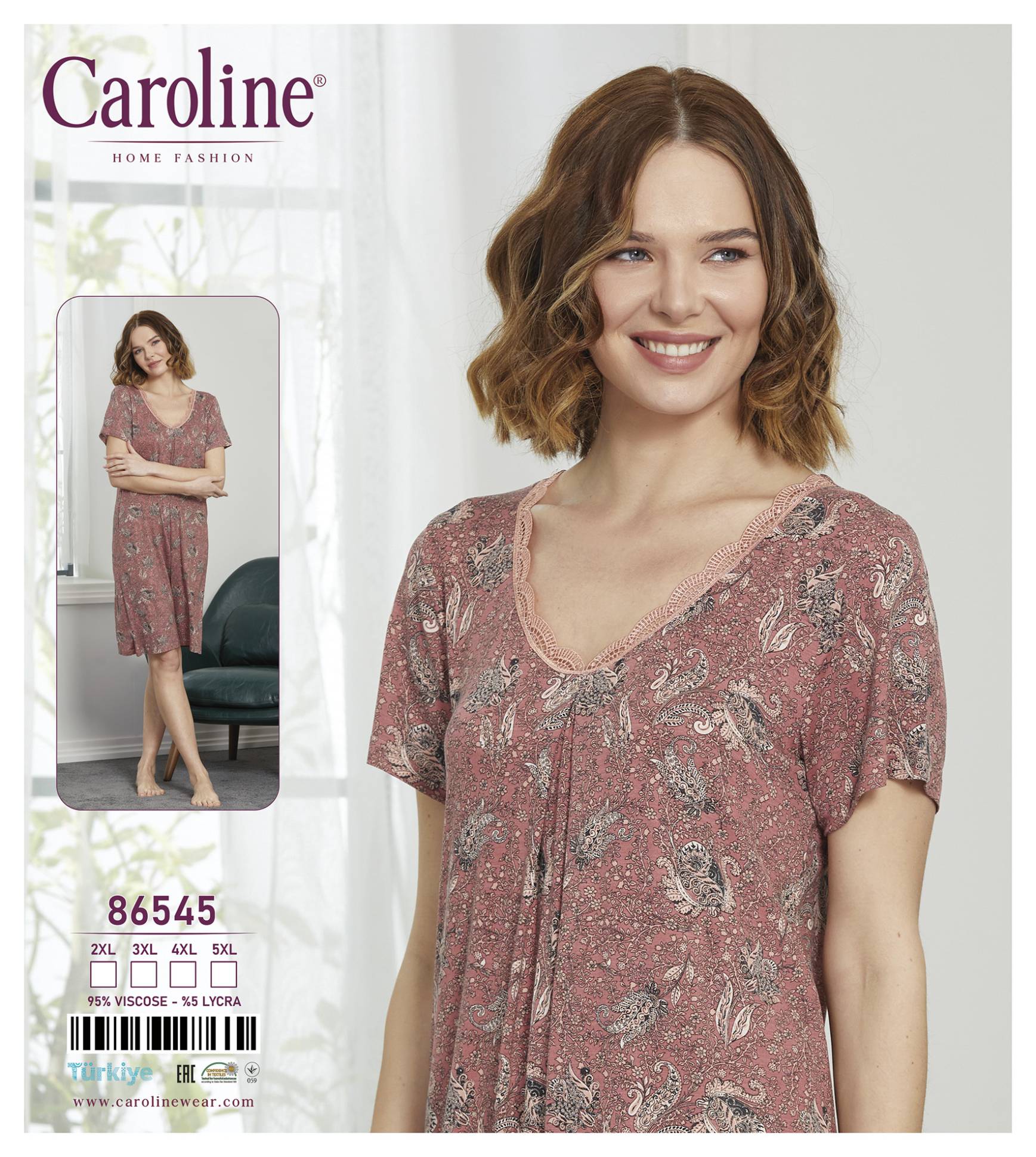 Caroline 86545 ночная рубашка 3XL