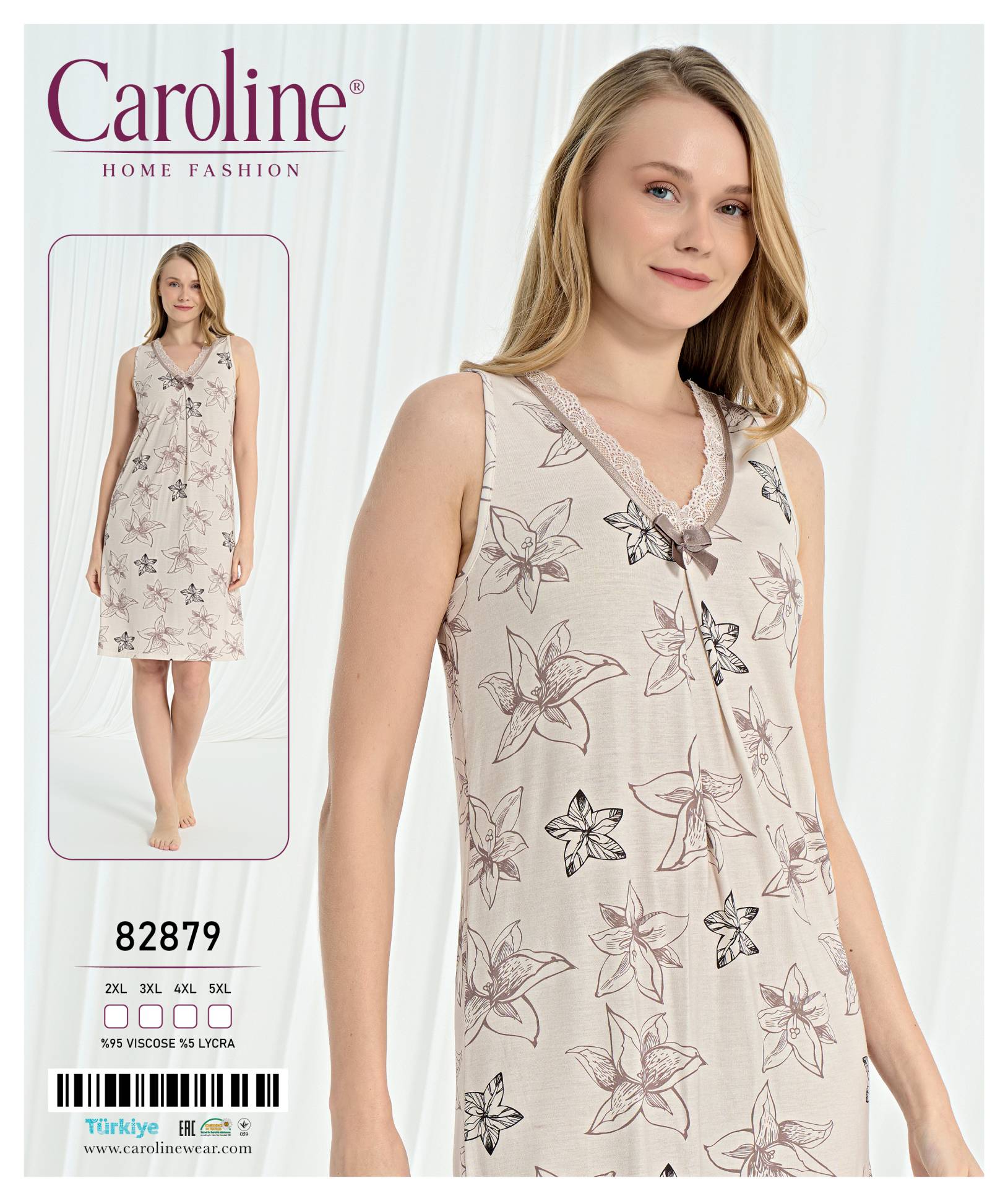 Caroline 82879 ночная рубашка 2XL, 3XL, 4XL, 5XL
