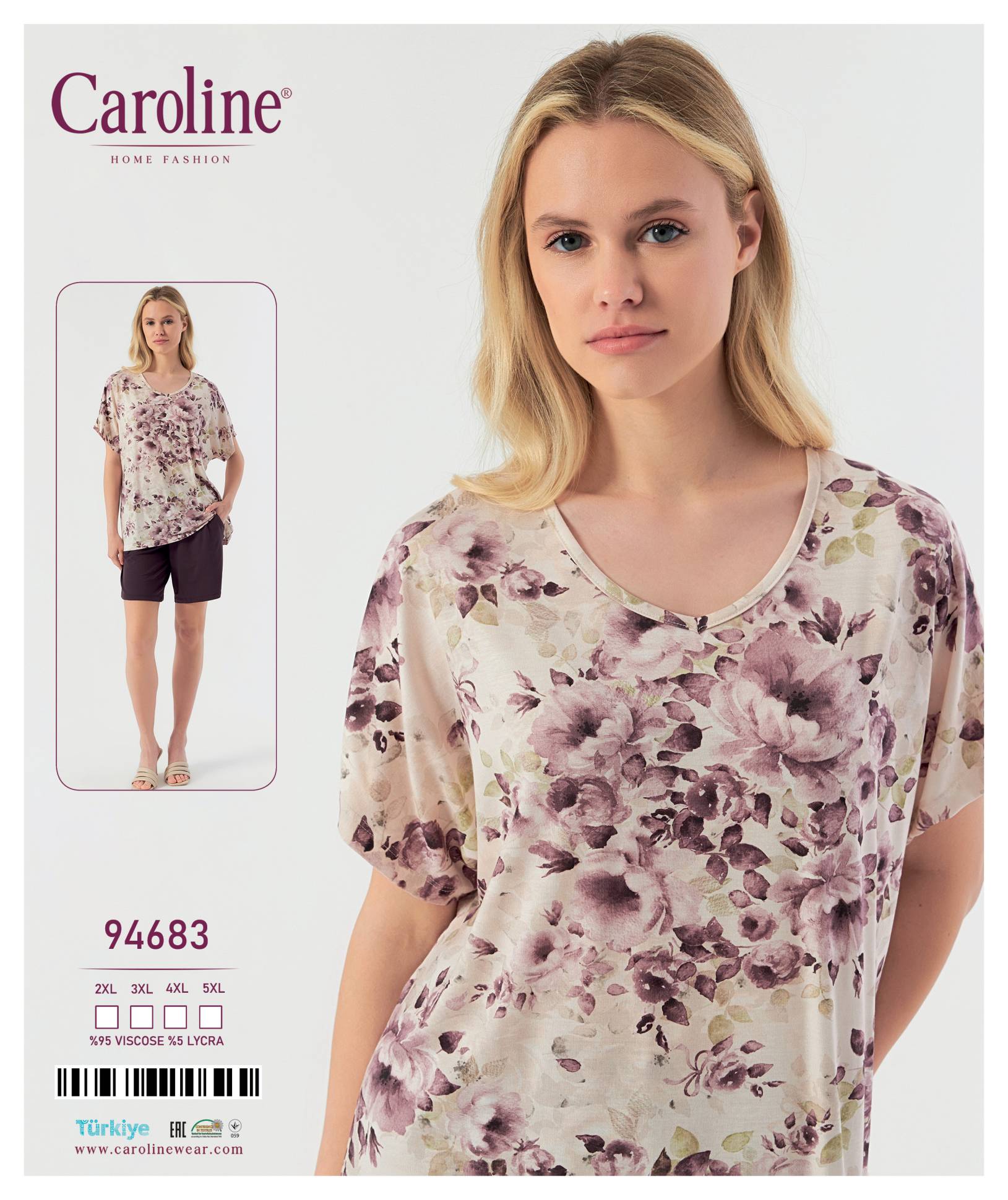 Caroline 94683 пижама 2XL, 3XL, 4XL, 5XL