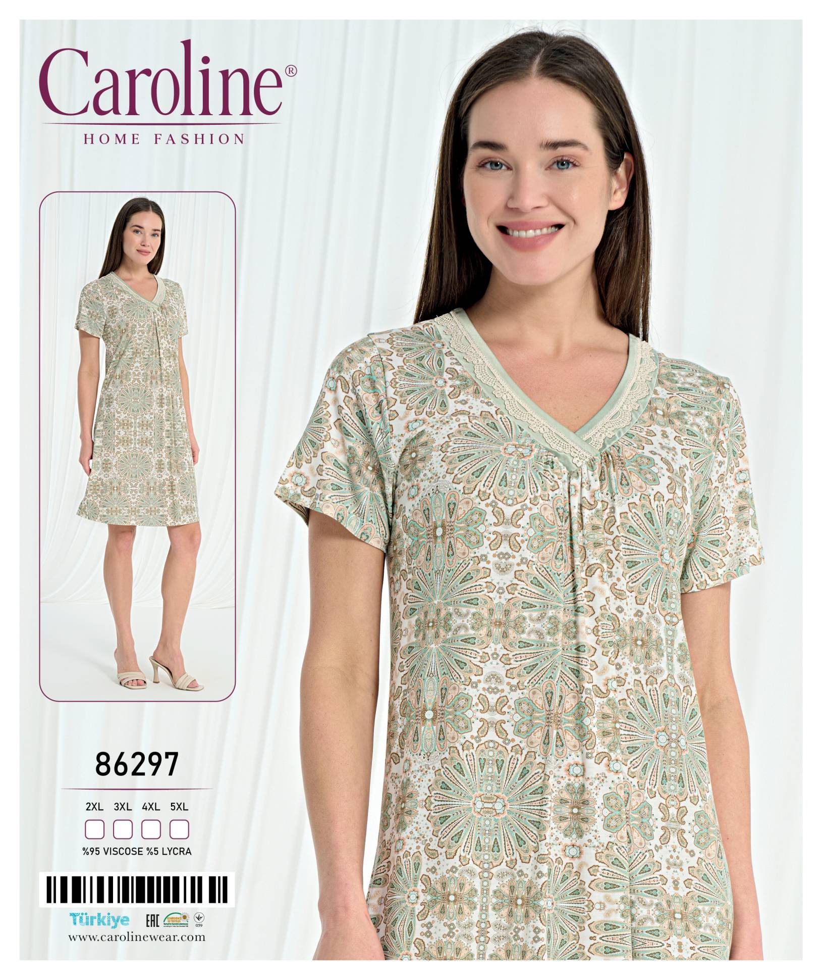 Caroline 86297 ночная рубашка 2XL, 3XL, 4XL, 5XL