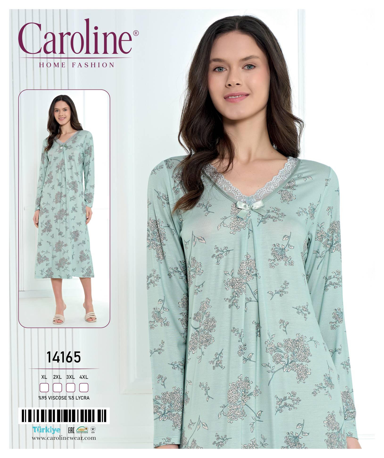 Caroline 14165 ночная рубашка XL, 2XL, 3XL, 4XL