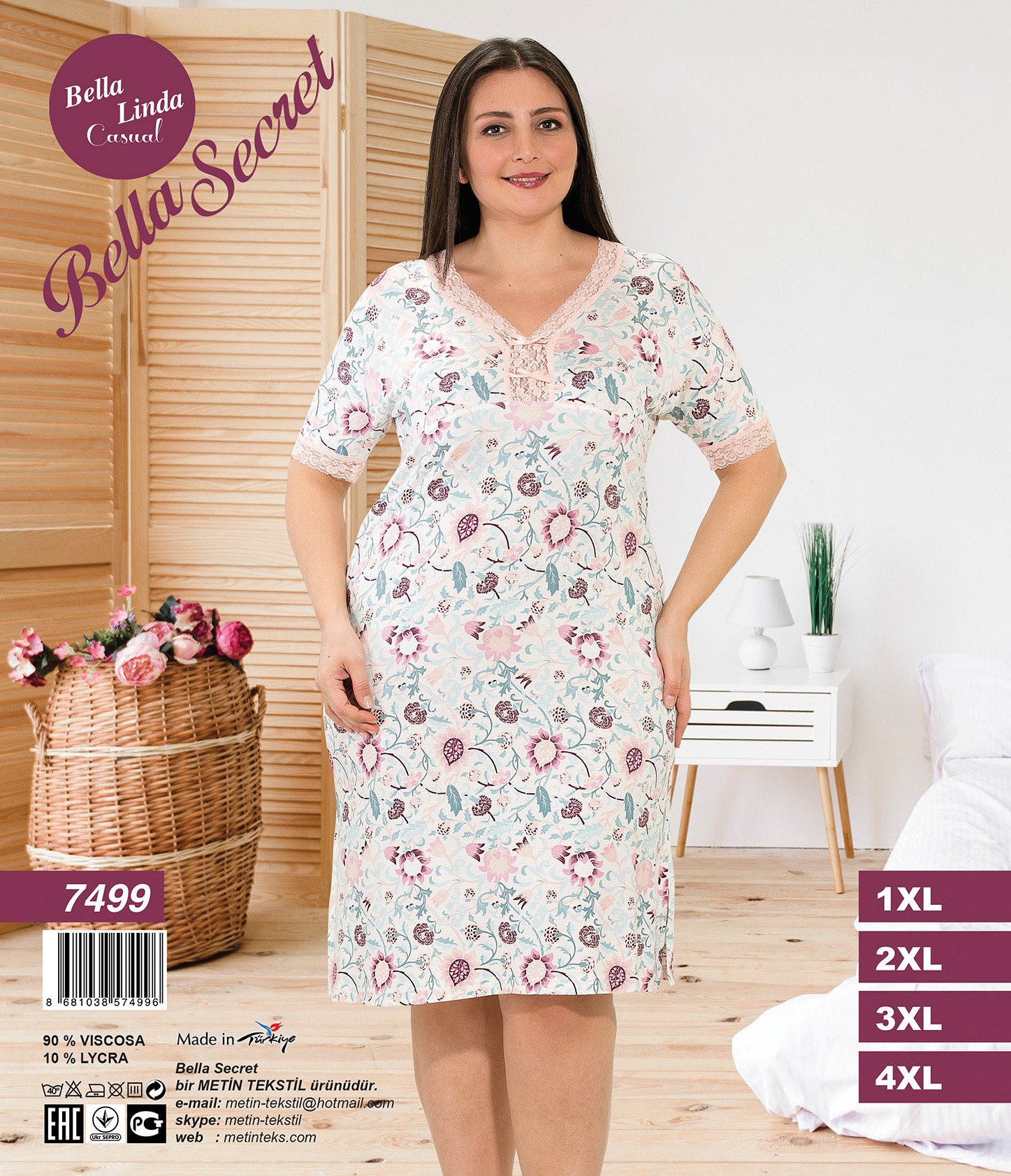 Metin 7499 ночная рубашка 3XL