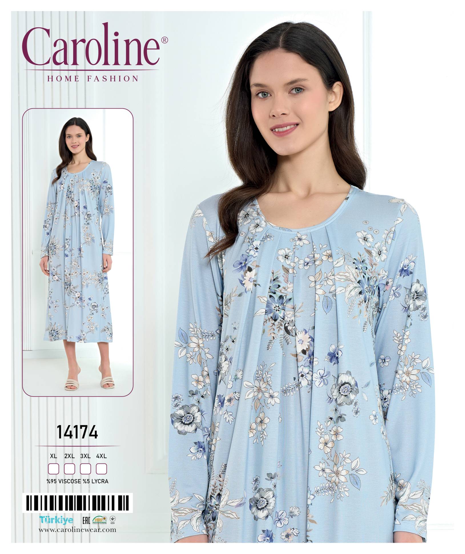 Caroline 14174 ночная рубашка XL, 2XL, 3XL, 4XL