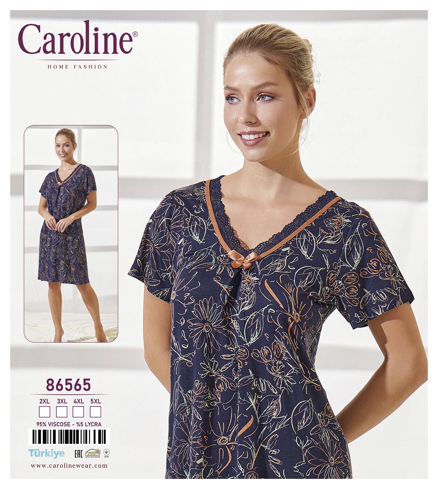 Caroline 86565 ночная рубашка 3XL, 4XL