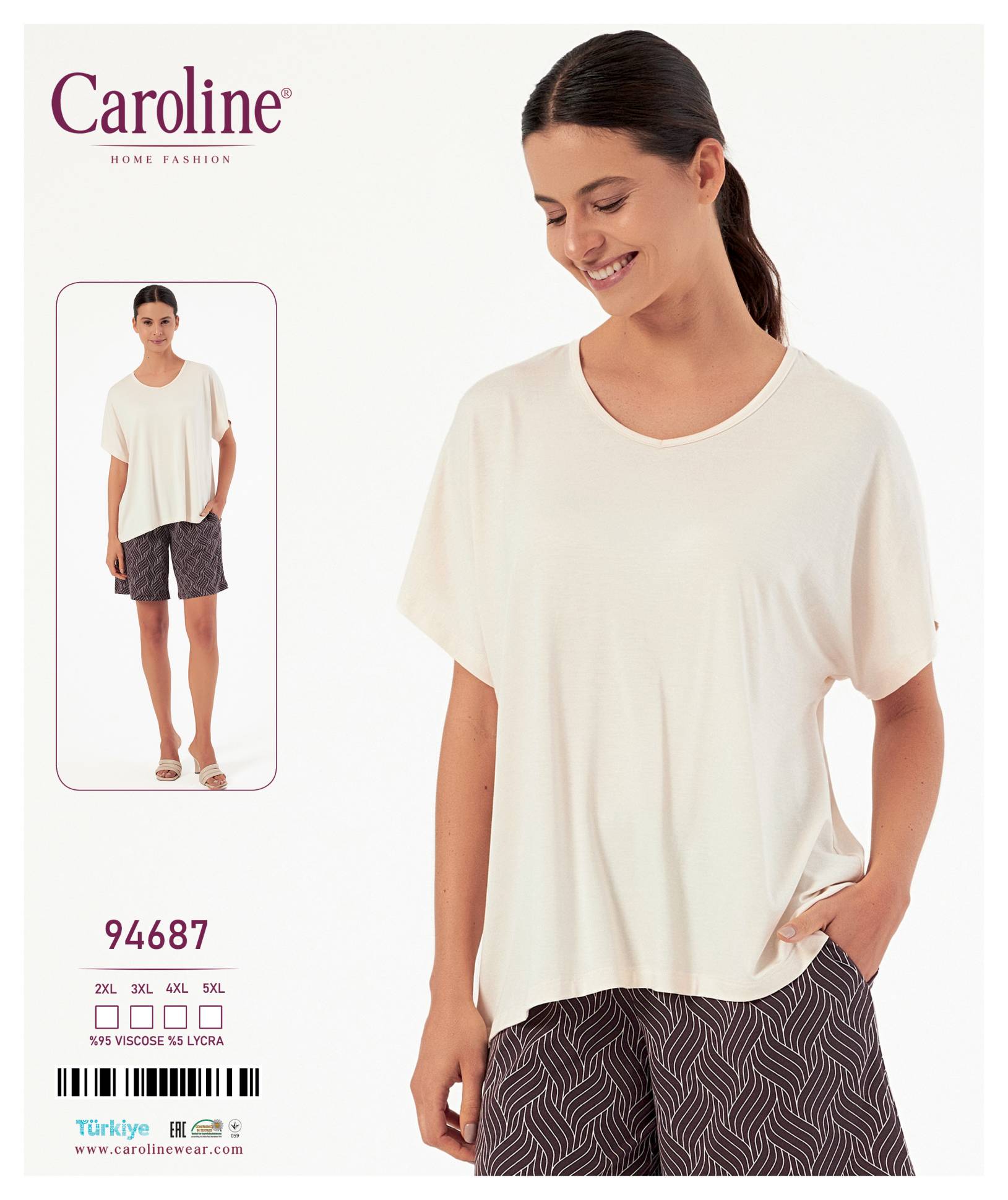 Caroline 94687 пижама 2XL, 3XL, 4XL, 5XL