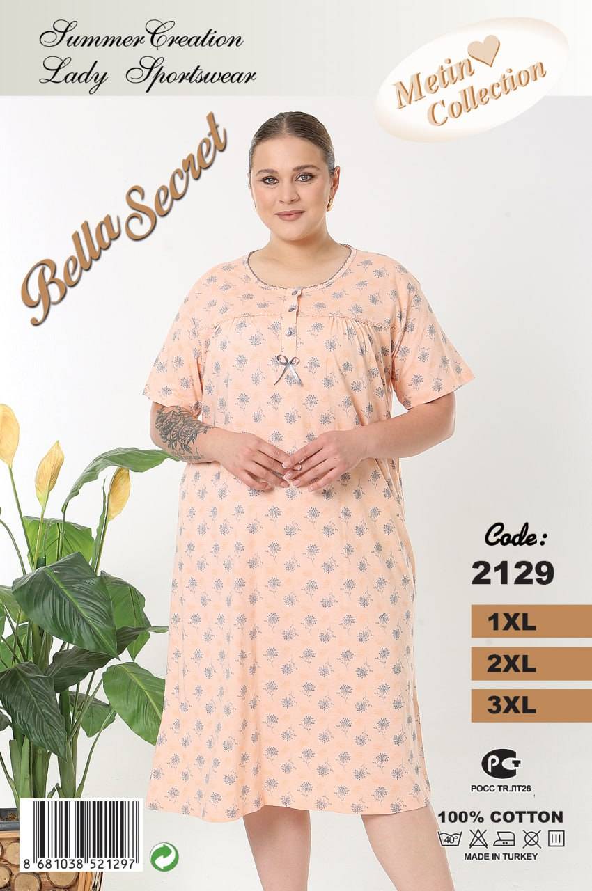 Metin 2129 ночная рубашка 1XL, 2XL, 3XL