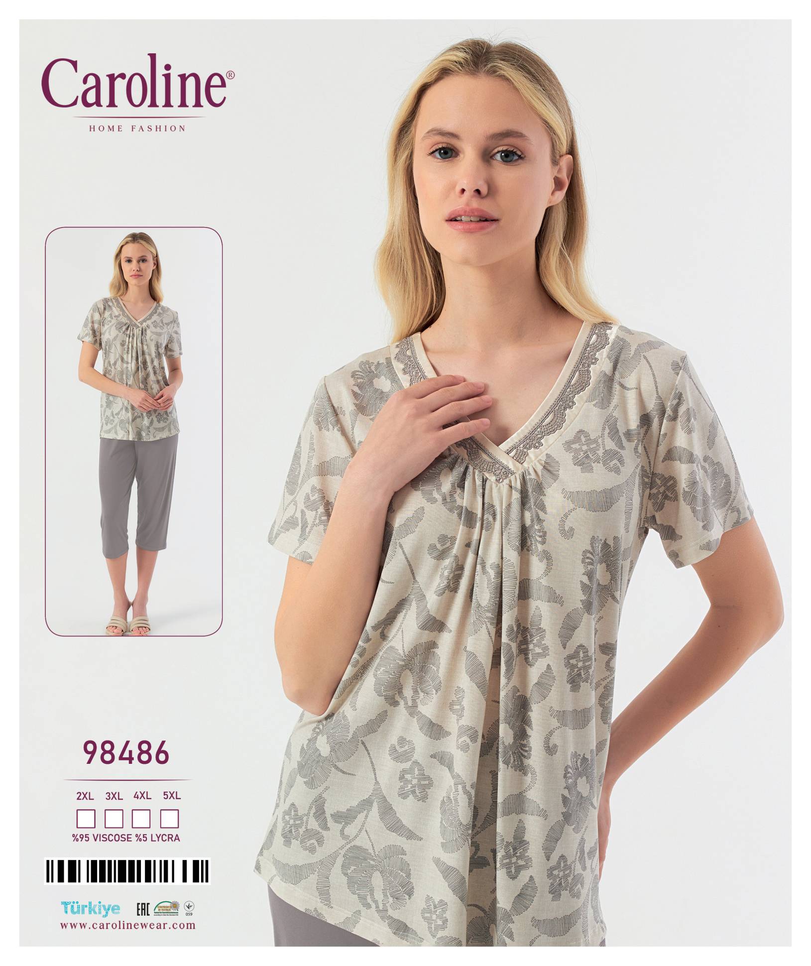 Caroline 98486 пижама 2XL, 3XL, 4XL, 5XL