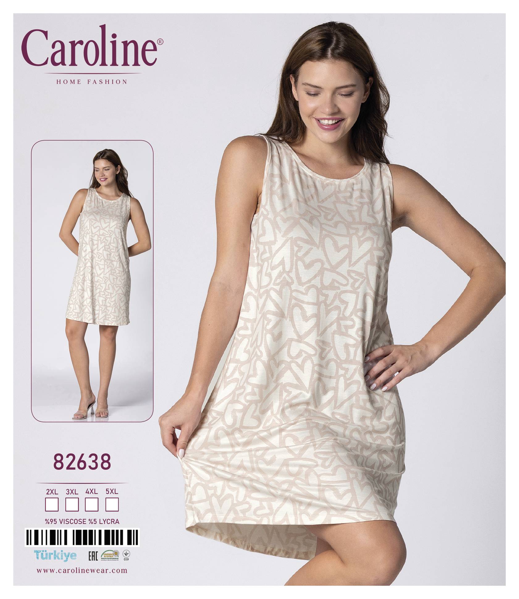 Caroline 82638 ночная рубашка 3XL