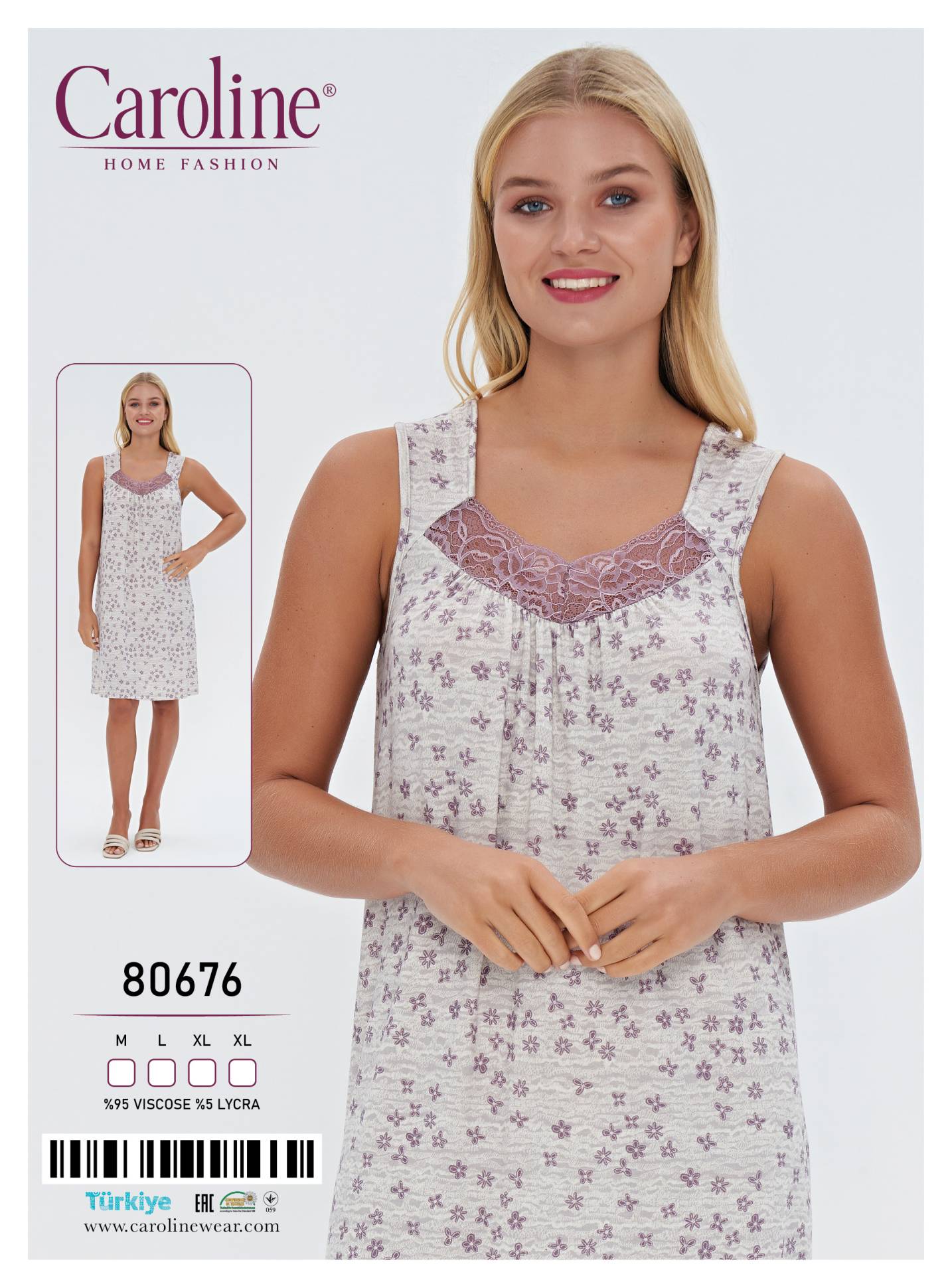 Caroline 80676 ночная рубашка M, XL