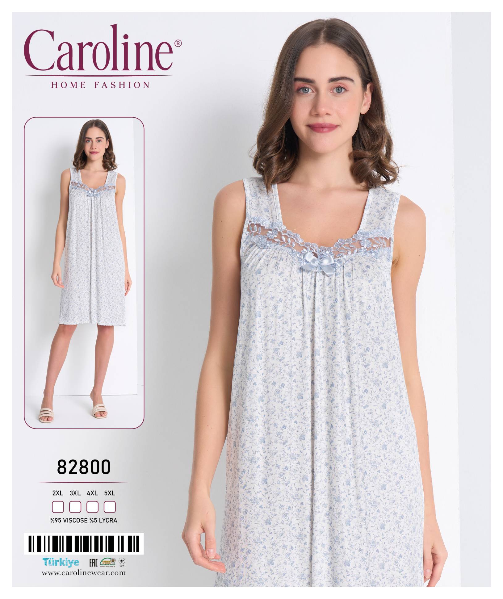 Caroline 82800 ночная рубашка 2XL, 3XL, 4XL, 5XL