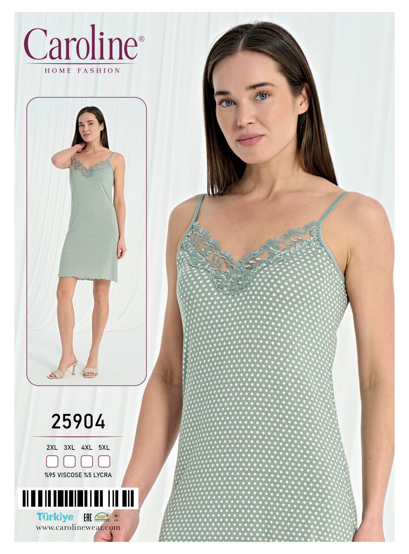 Caroline 25904 ночная рубашка 2XL, 3XL, 4XL, 5XL