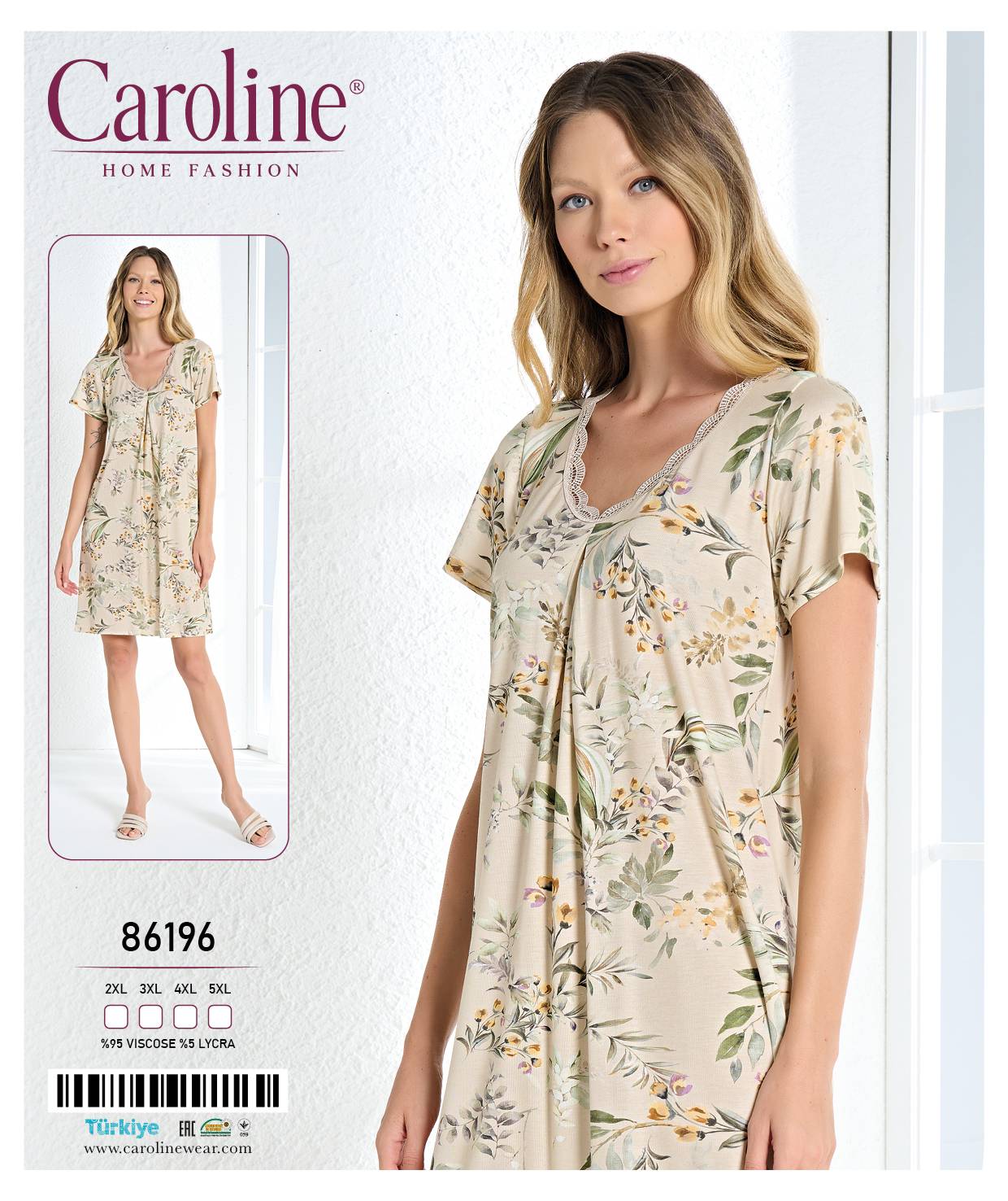Caroline 86196 ночная рубашка 4XL, 5XL