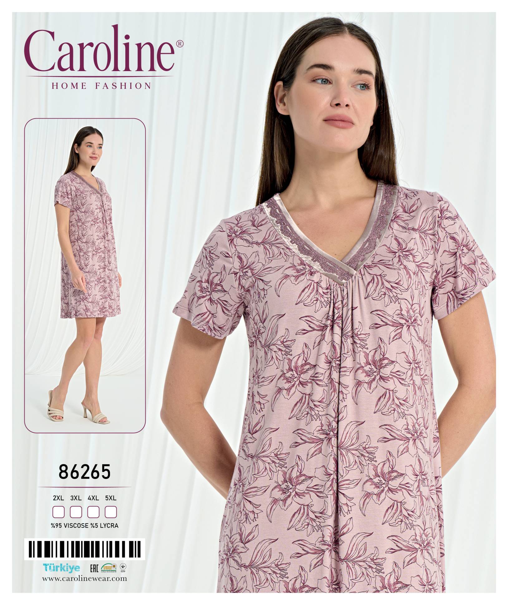 Caroline 86265 ночная рубашка 2XL, 3XL, 4XL, 5XL
