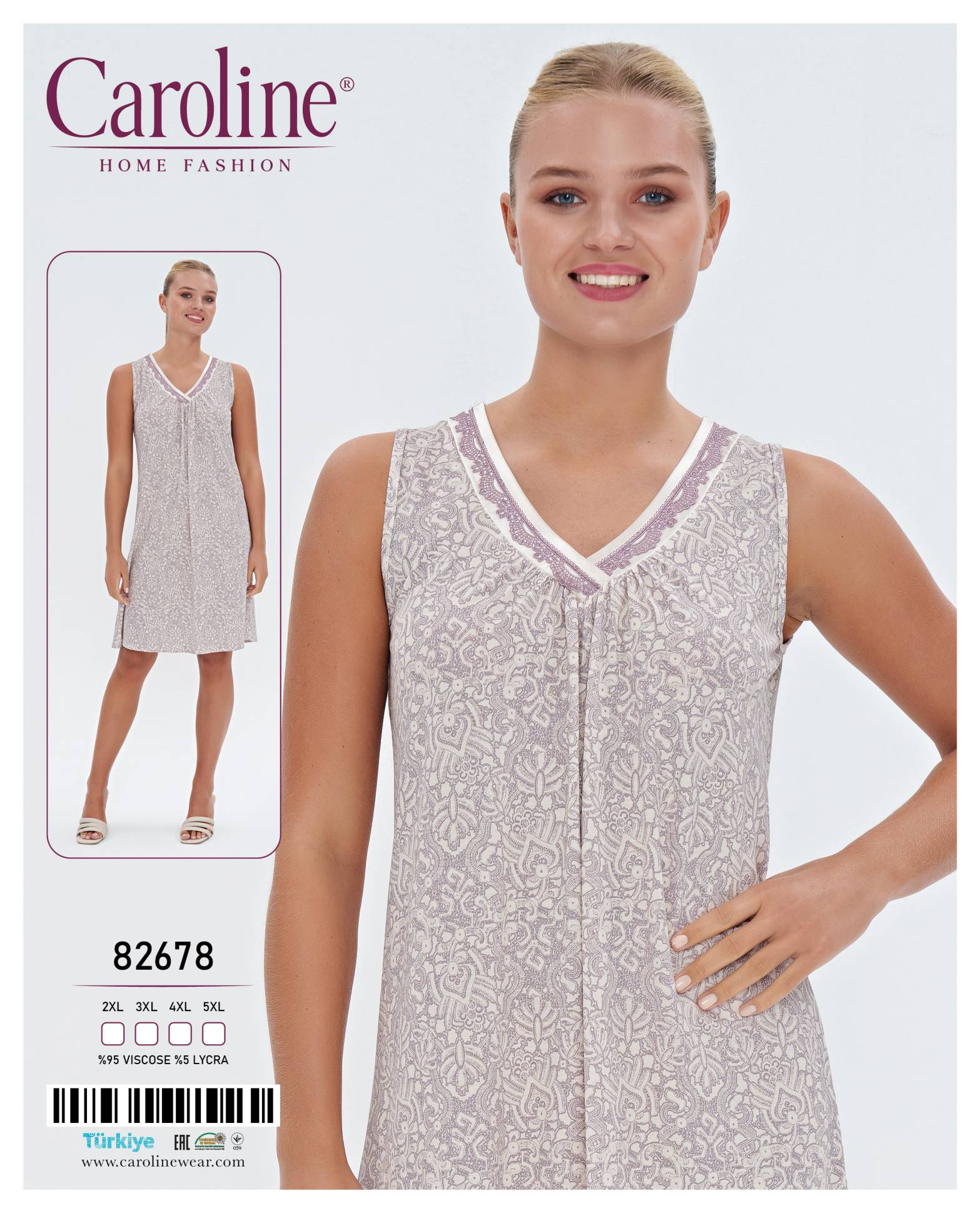Caroline 82678 ночная рубашка 5XL
