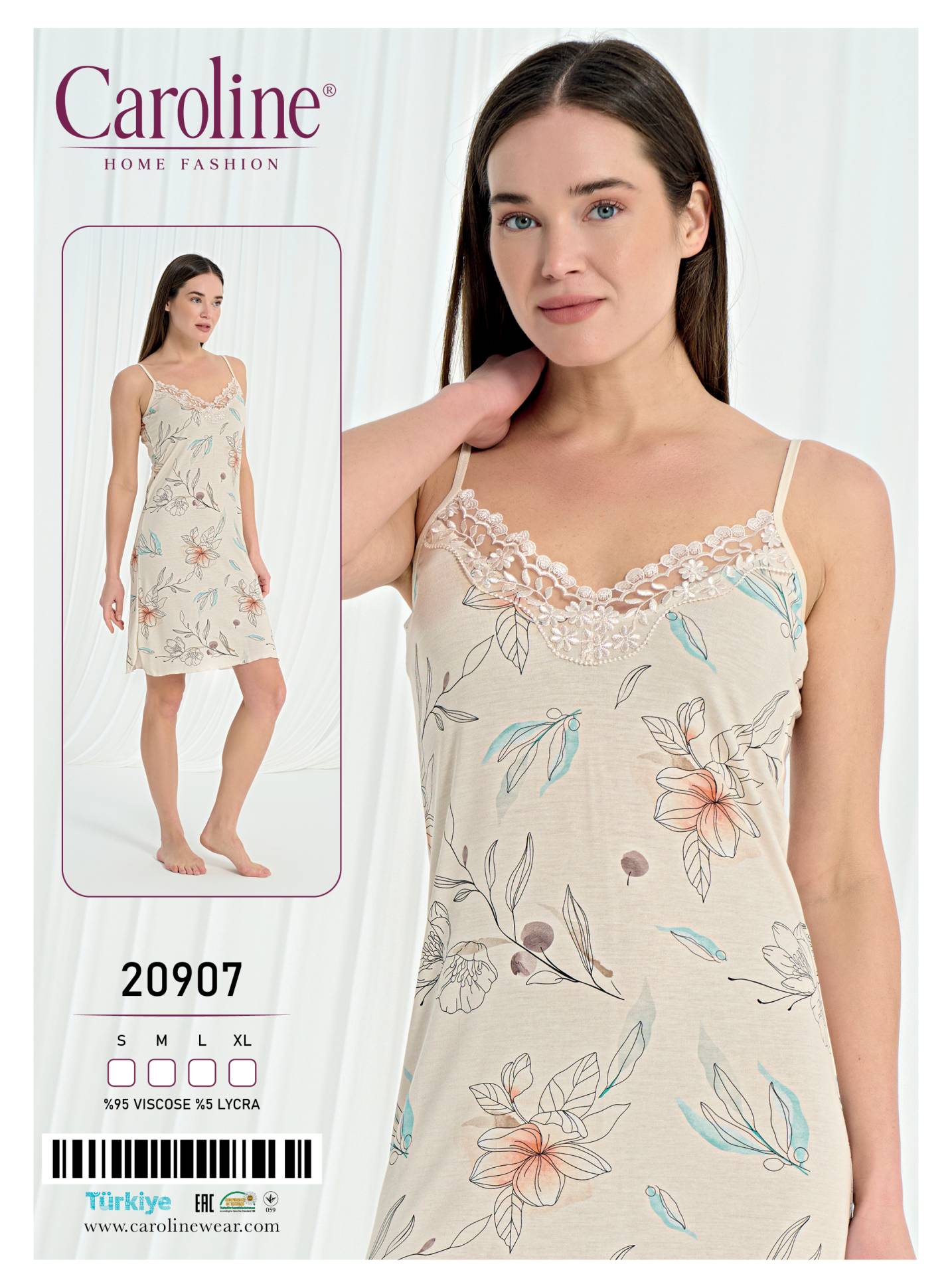 Caroline 20907 ночная рубашка S, M, L, XL