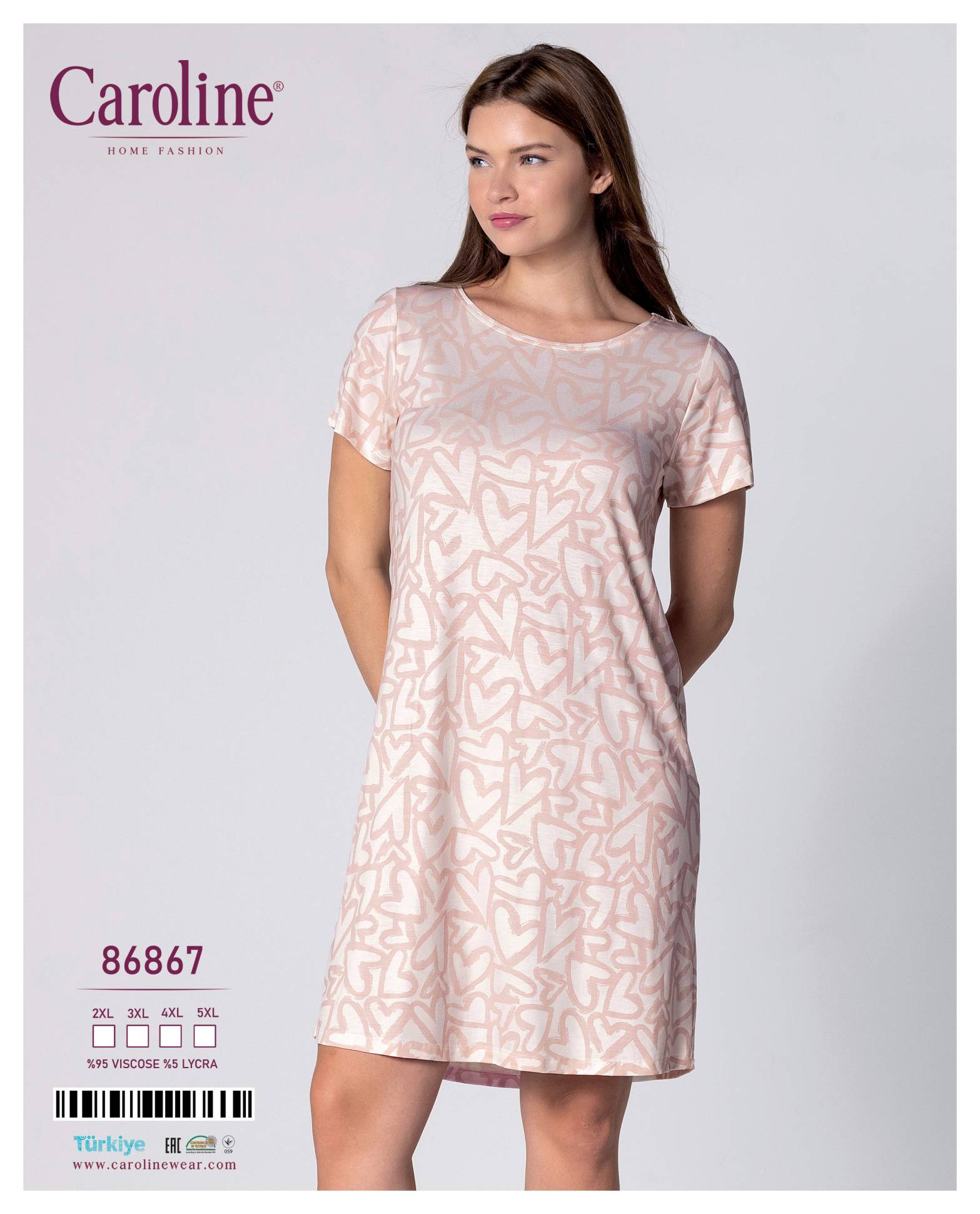 Caroline 86867 ночная рубашка 5XL