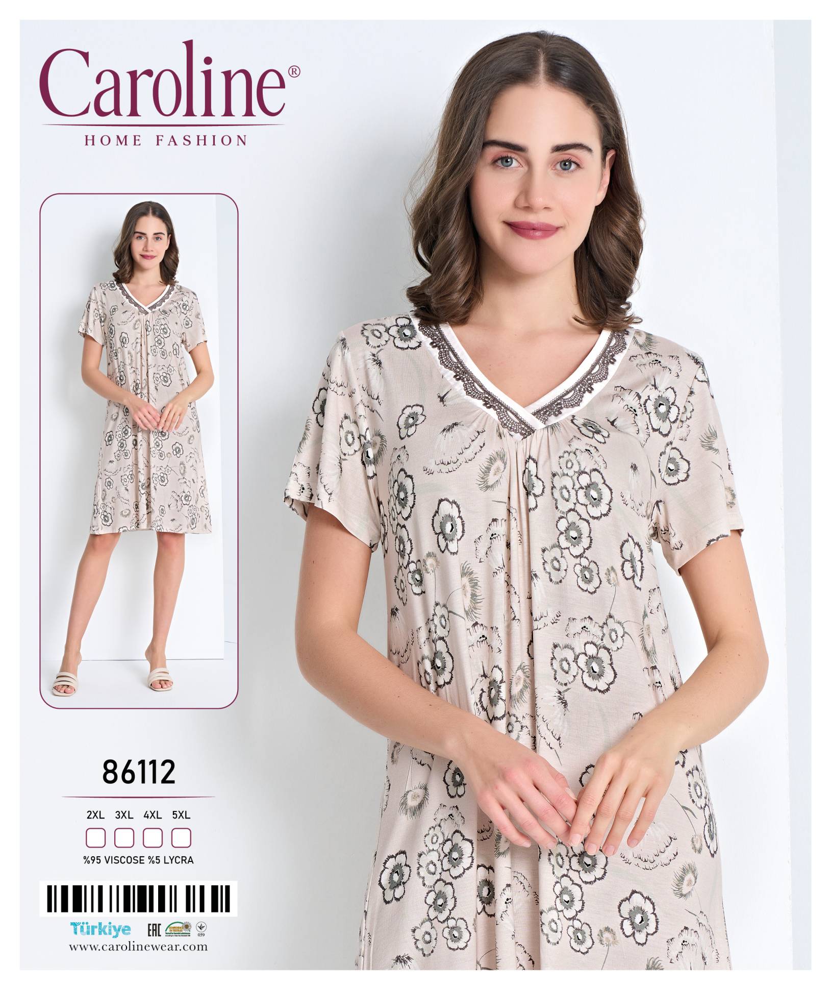 Caroline 86112 ночная рубашка 4XL, 5XL