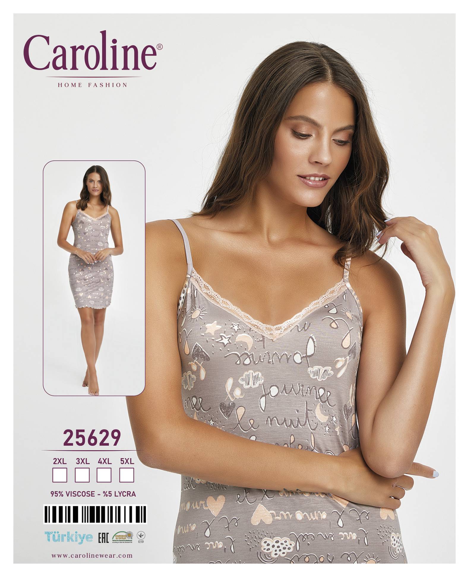 Caroline 25629 ночная рубашка 4XL