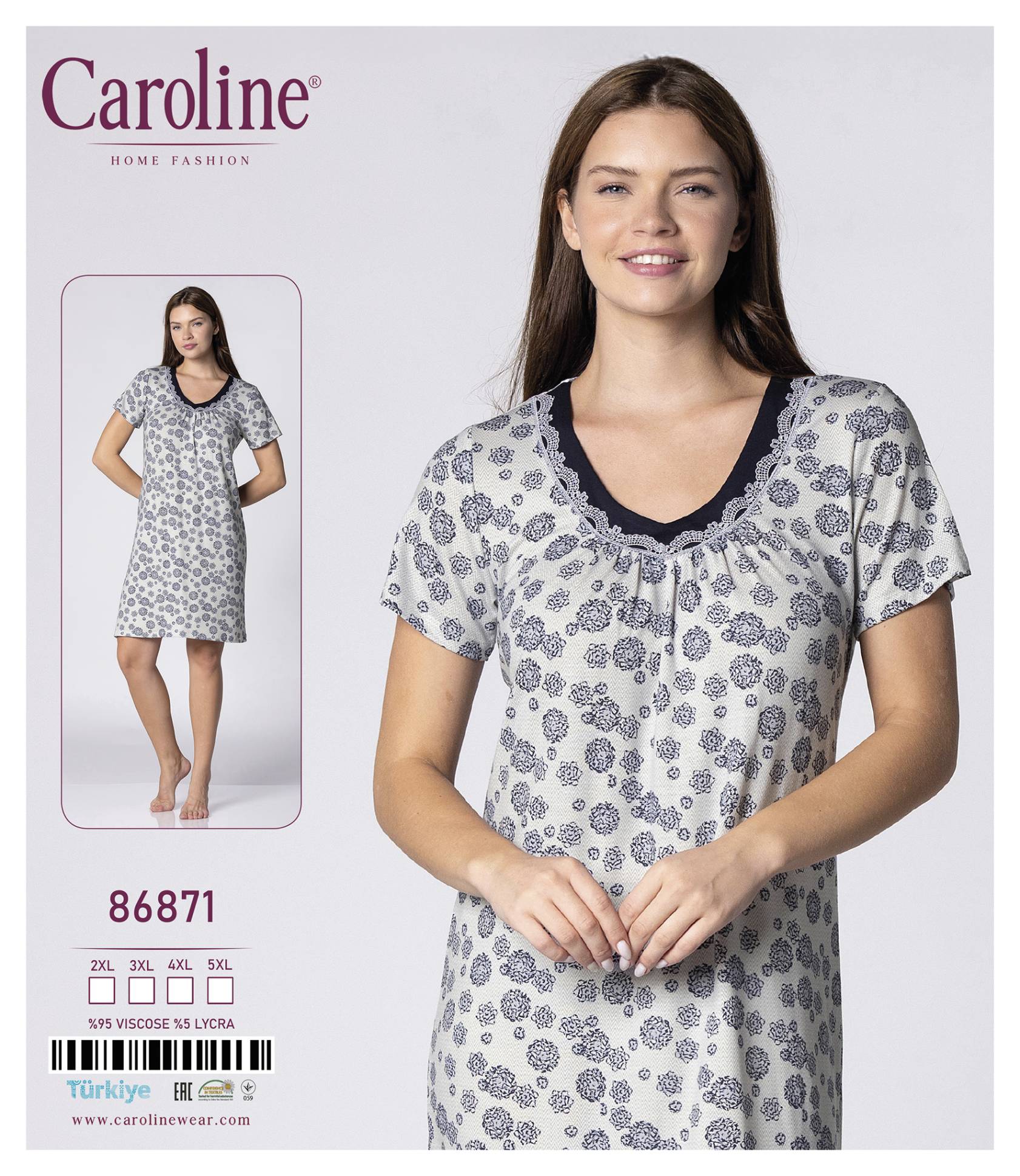 Caroline 86871 ночная рубашка 3XL, 5XL