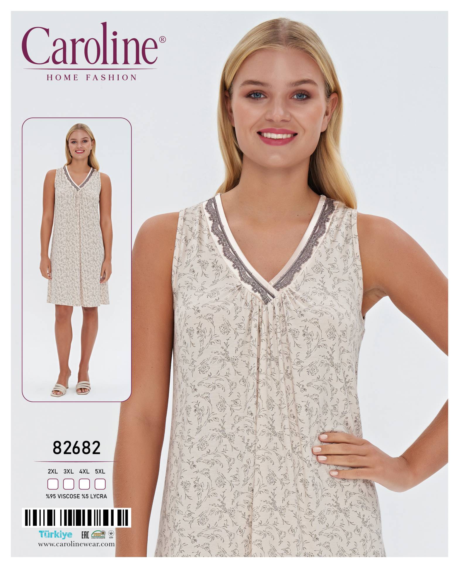 Caroline 82682 ночная рубашка 3XL