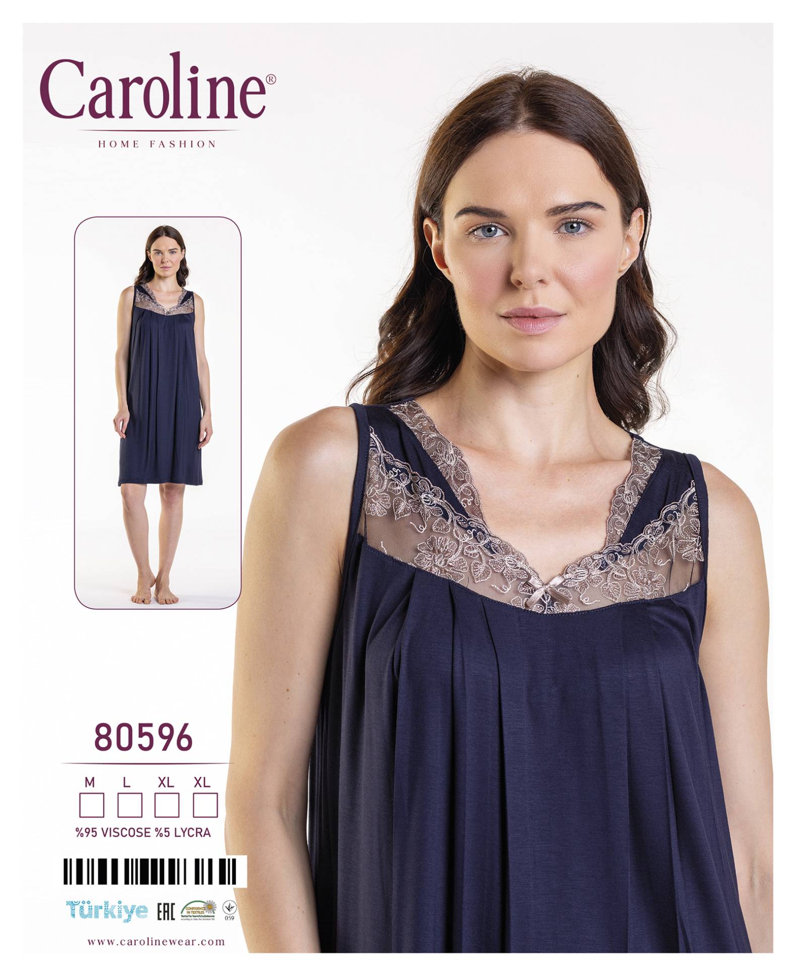 Caroline 80596 ночная рубашка M, L, XL