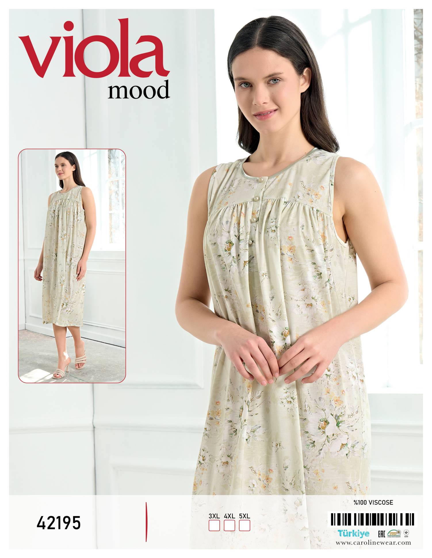 Viola 42195 ночная рубашка 3XL, 4XL, 5XL
