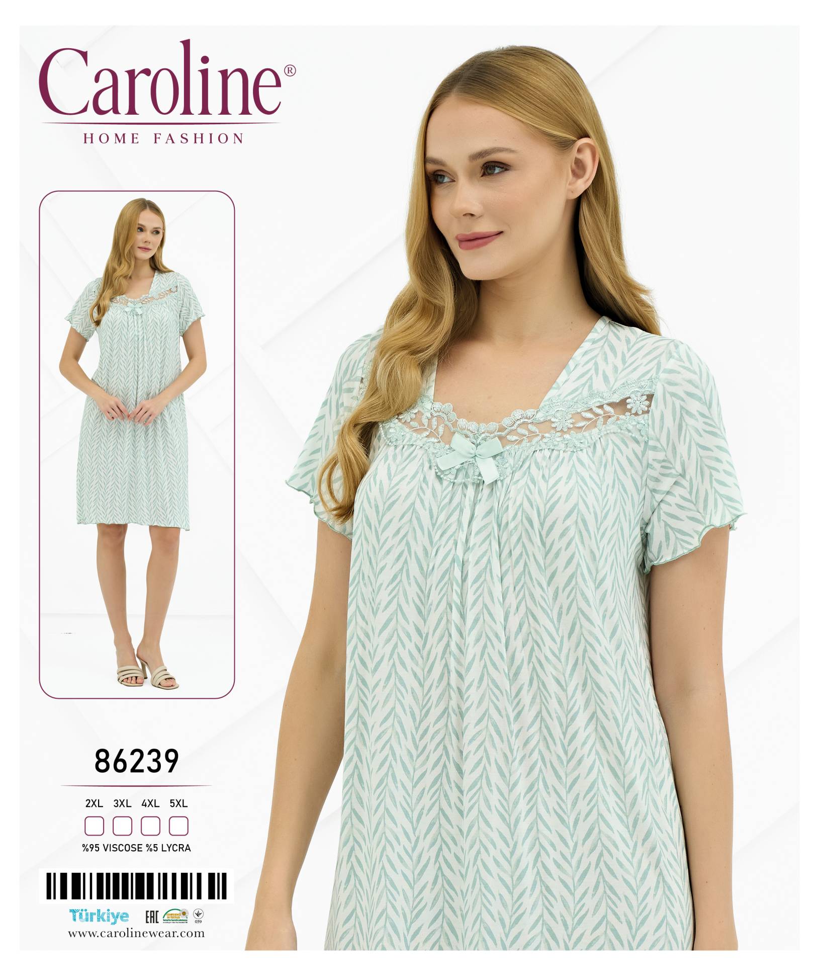 Caroline 86239 ночная рубашка 2XL, 3XL, 4XL, 5XL